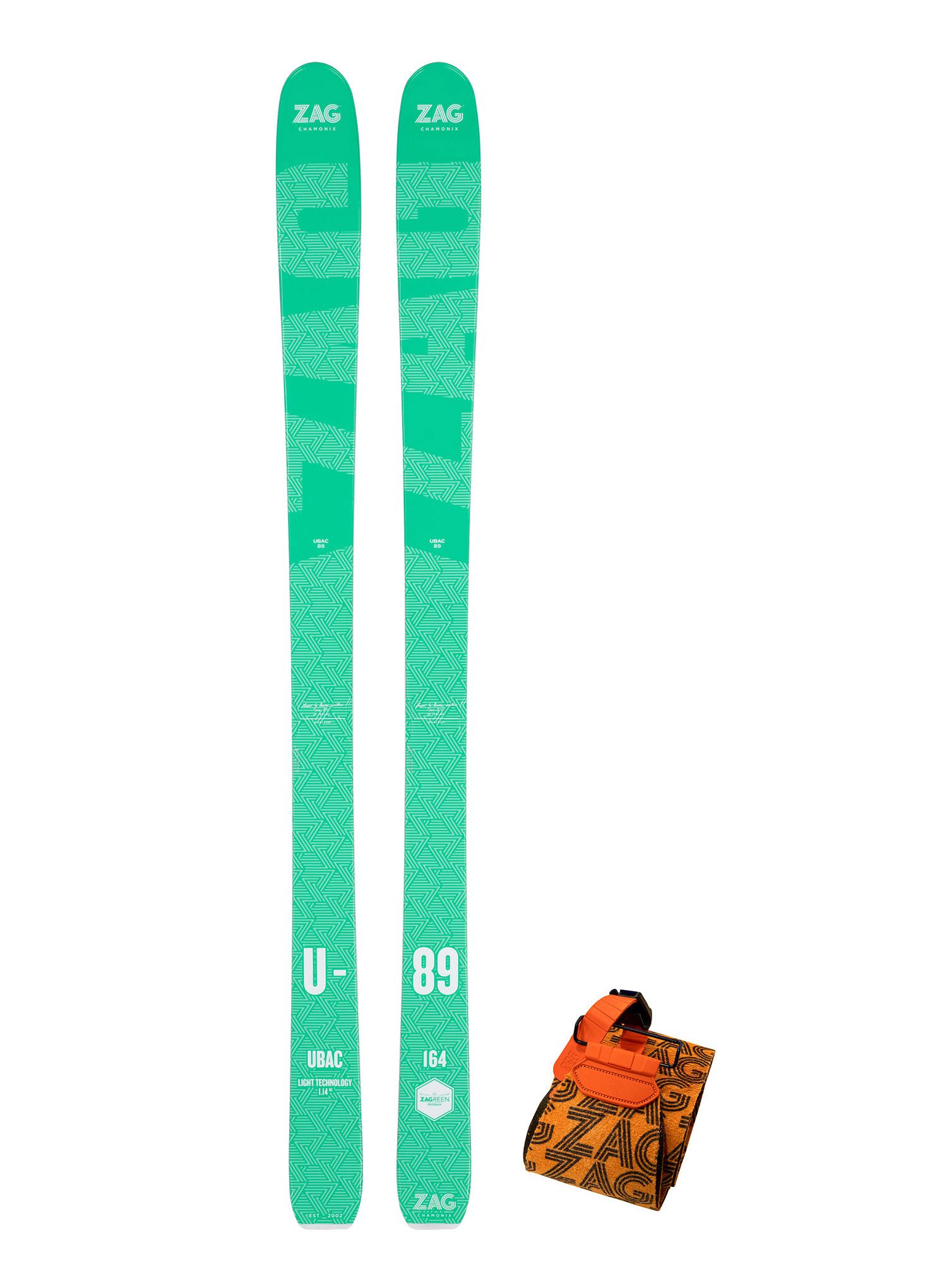Skialpový set ZAG Ubac 89 Lady- green/white + stoupací pásy