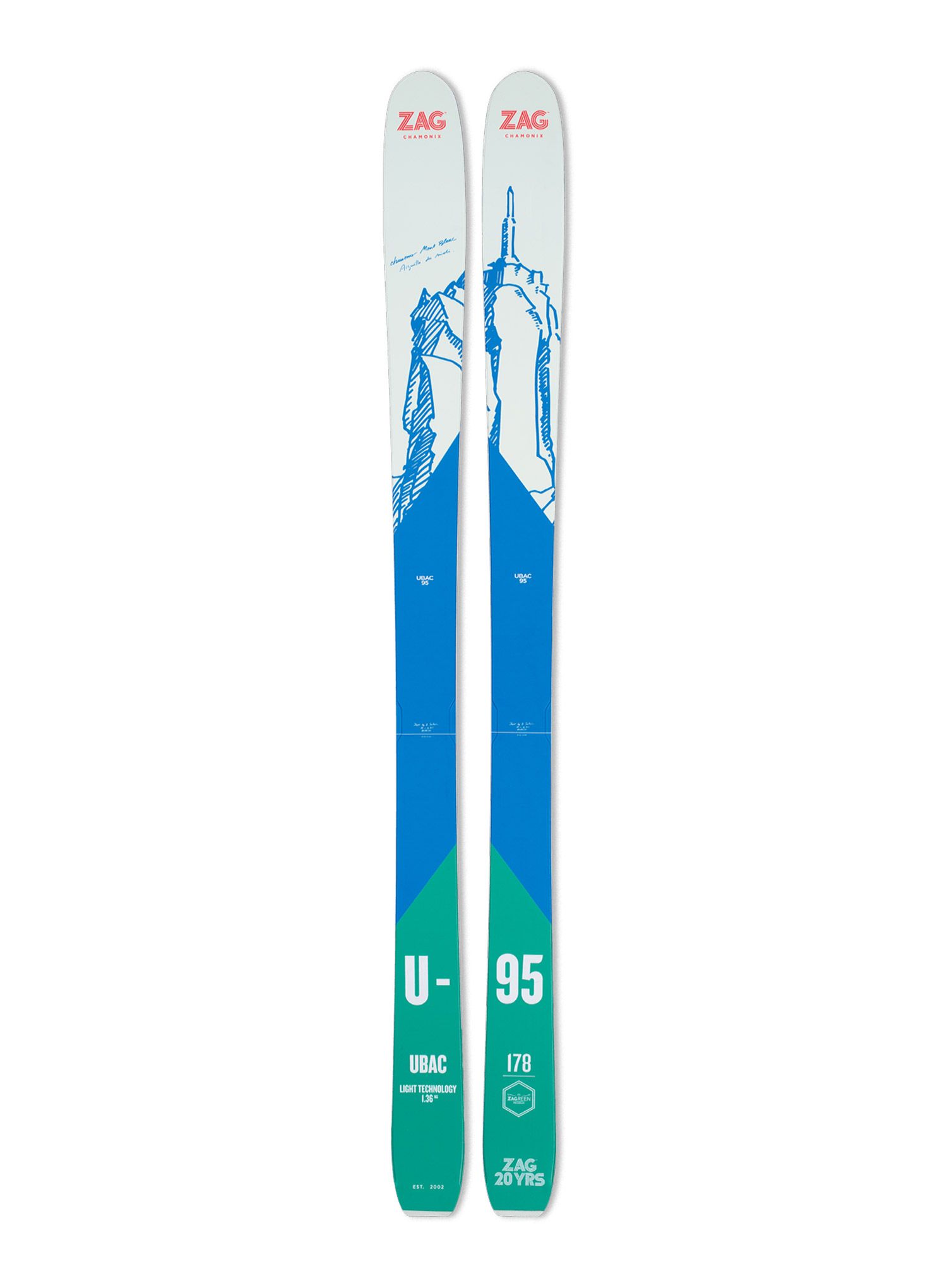 Skialpový set ZAG Ubac 95 Limited Edition- white/blue + stoupací pásy