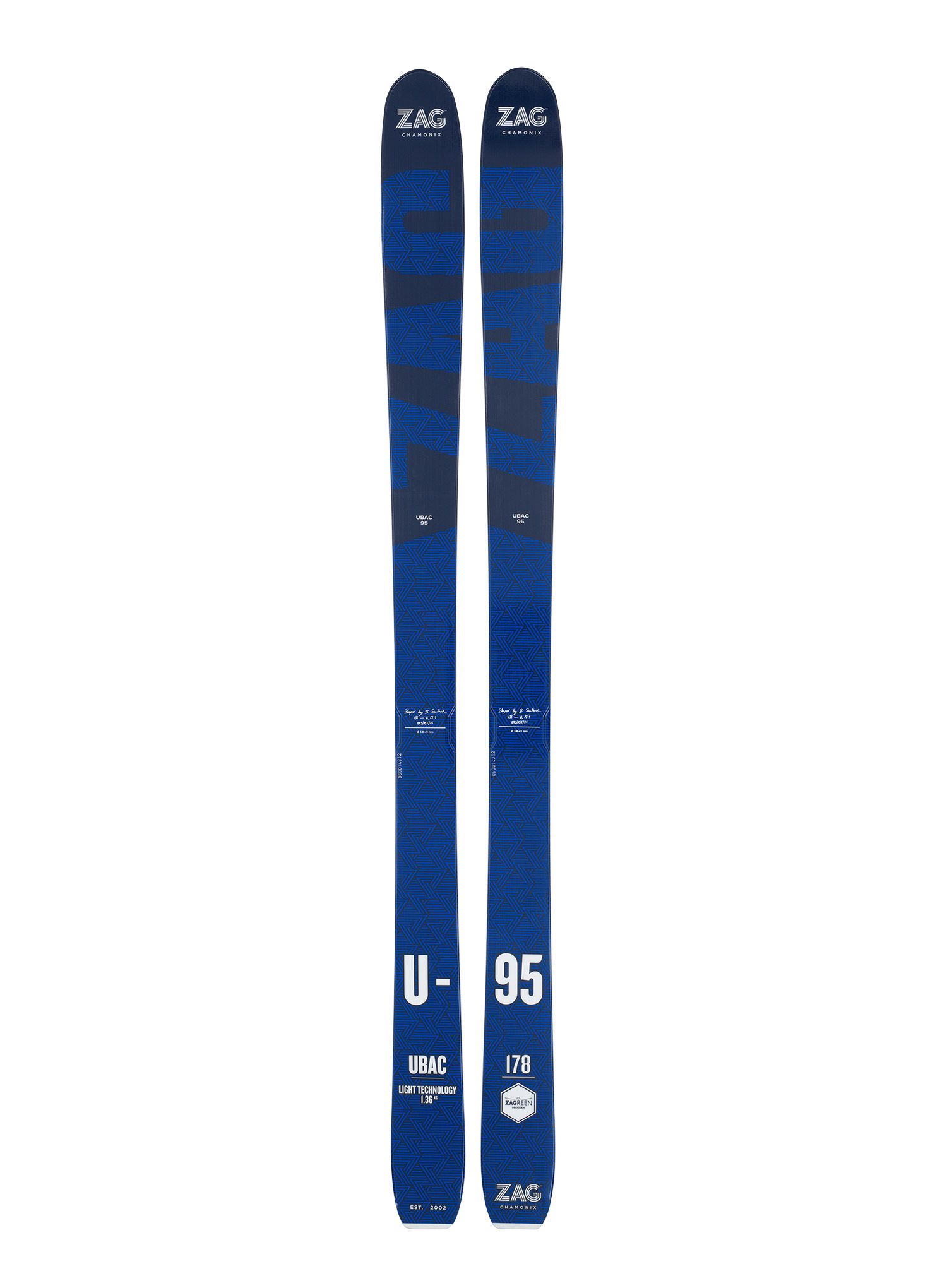 Skialpový set ZAG Ubac 95- dark blue/white + stoupací pásy