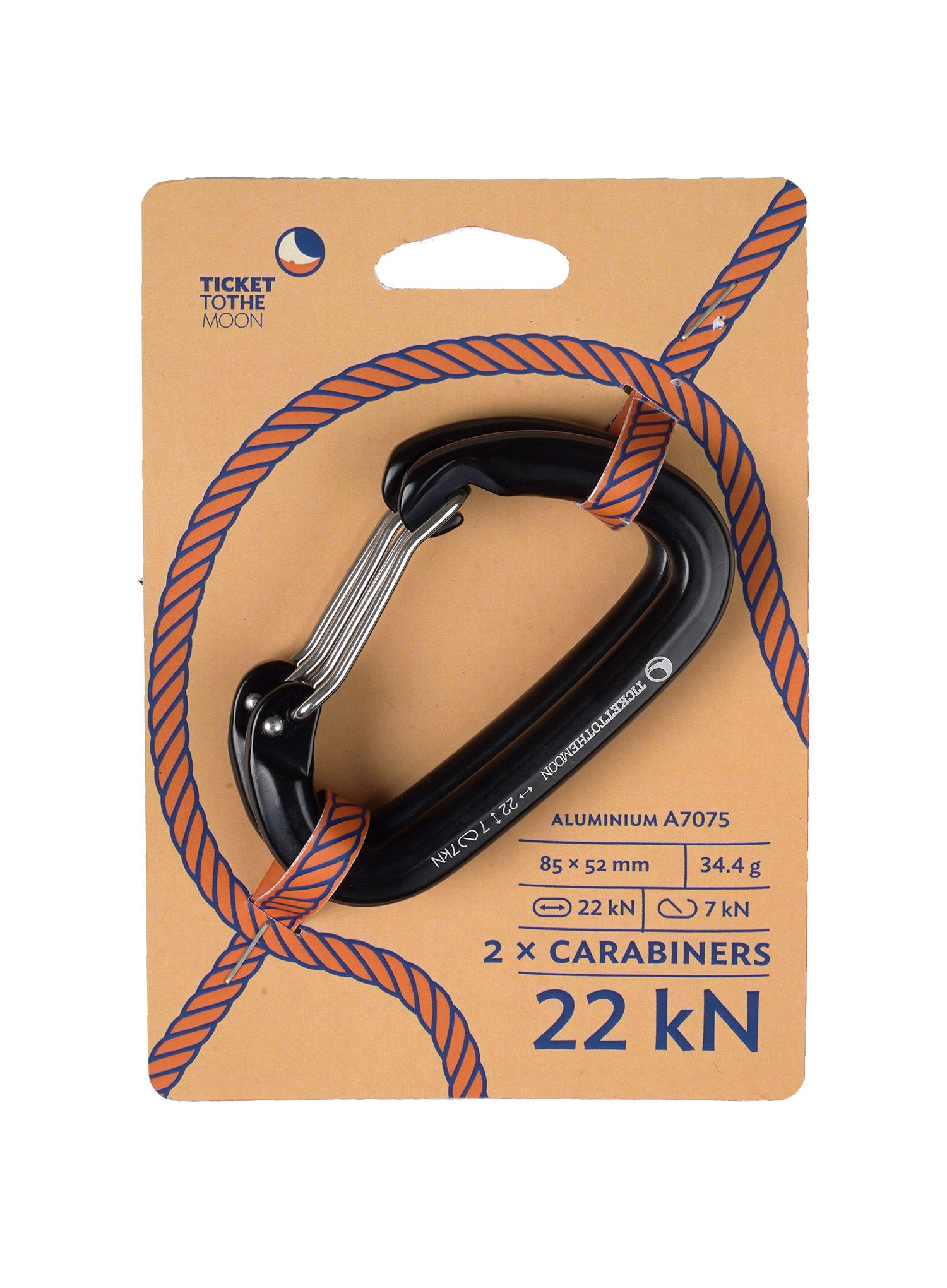 Sada karabin k houpací síti Ticket To The Moon Karabinki AL-7075 2-pack