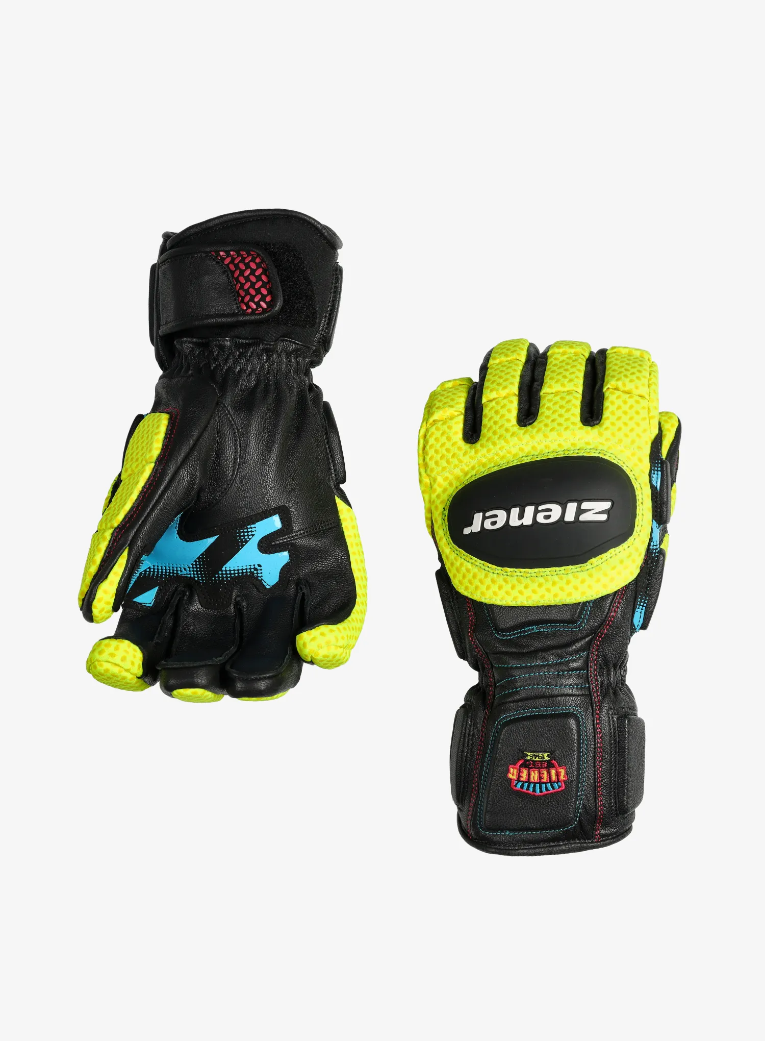 Lyžařské rukavice Ziener GATOS PR glove - race black/poison yelow