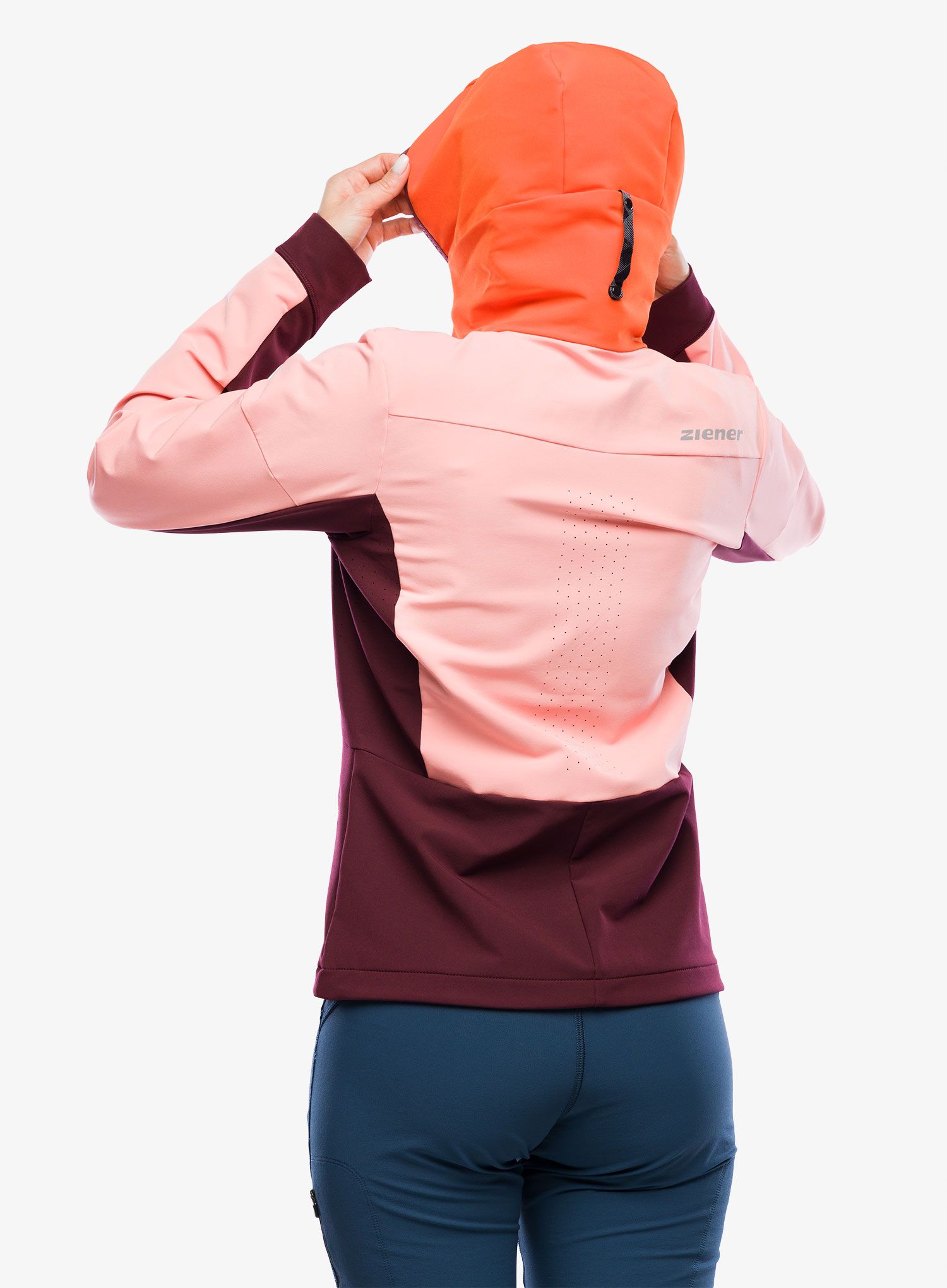 Dámská mikina na zip Ziener Nasinah - pink vanilla/new red