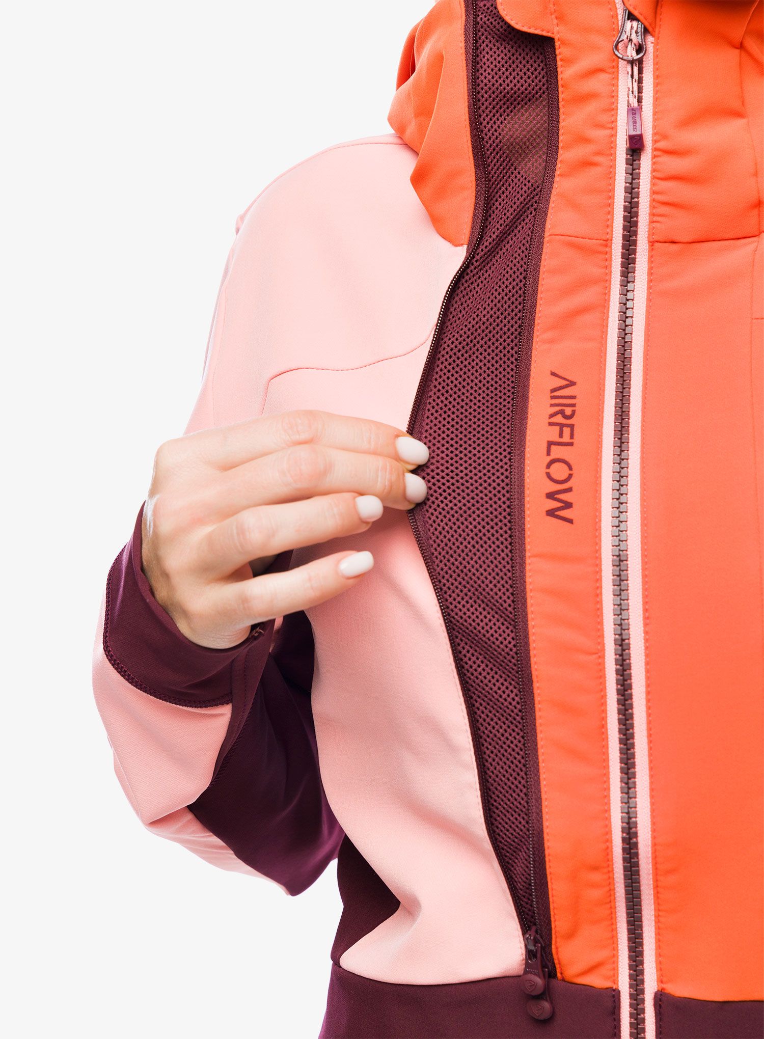 Dámská mikina na zip Ziener Nasinah - pink vanilla/new red