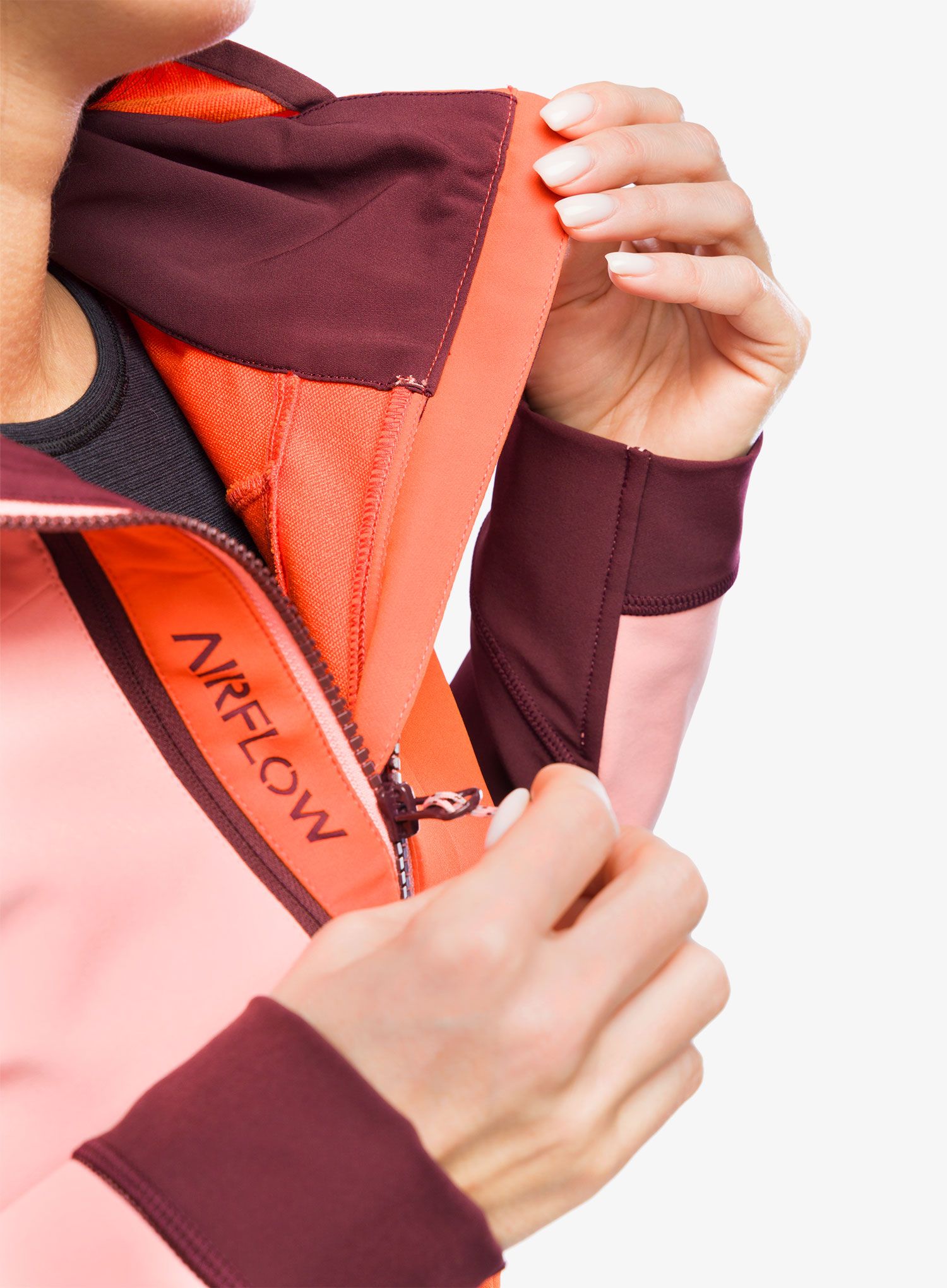 Dámská mikina na zip Ziener Nasinah - pink vanilla/new red