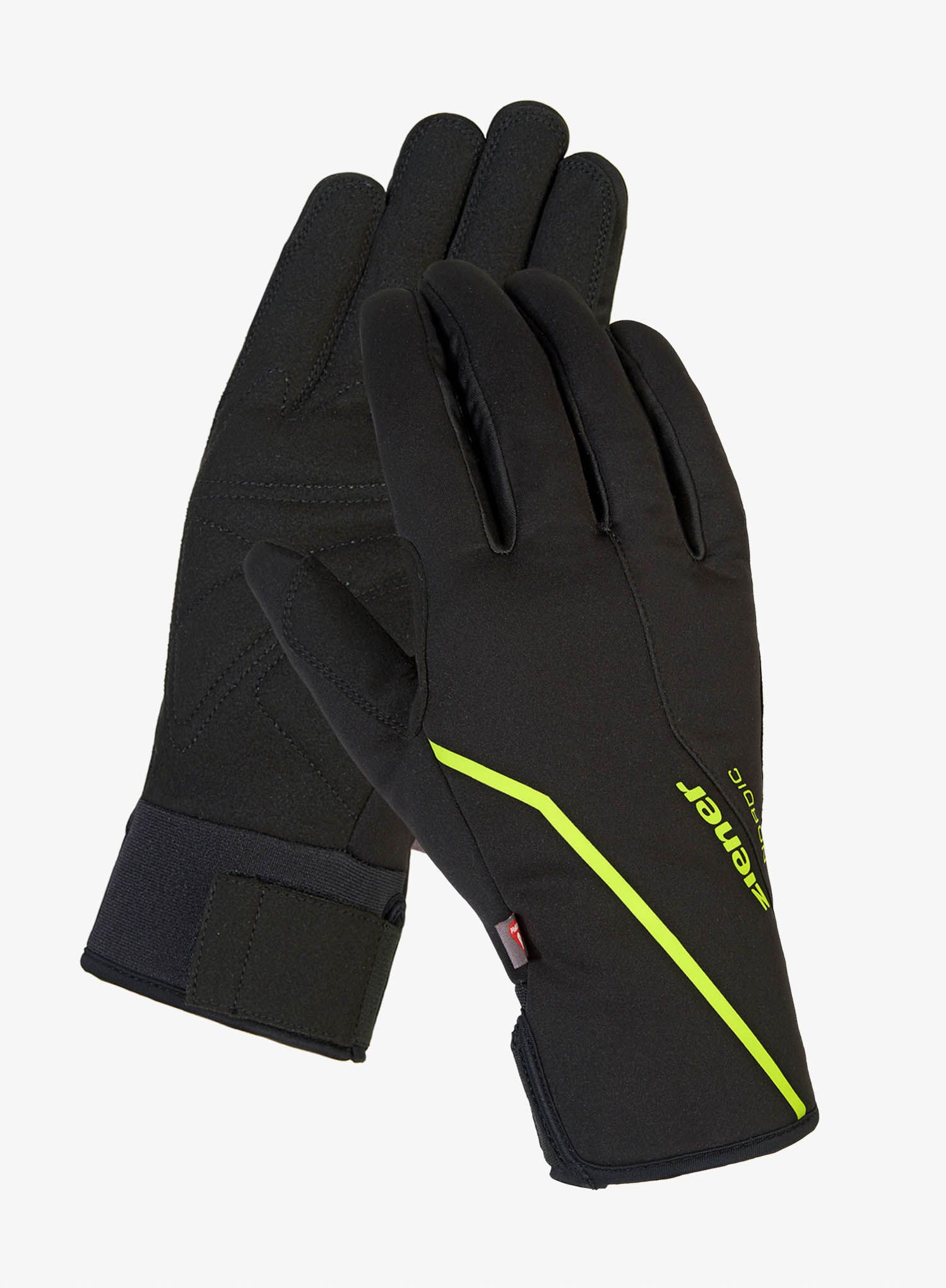 Softshellové rukavice Ziener Ultimo PR - black/lime
