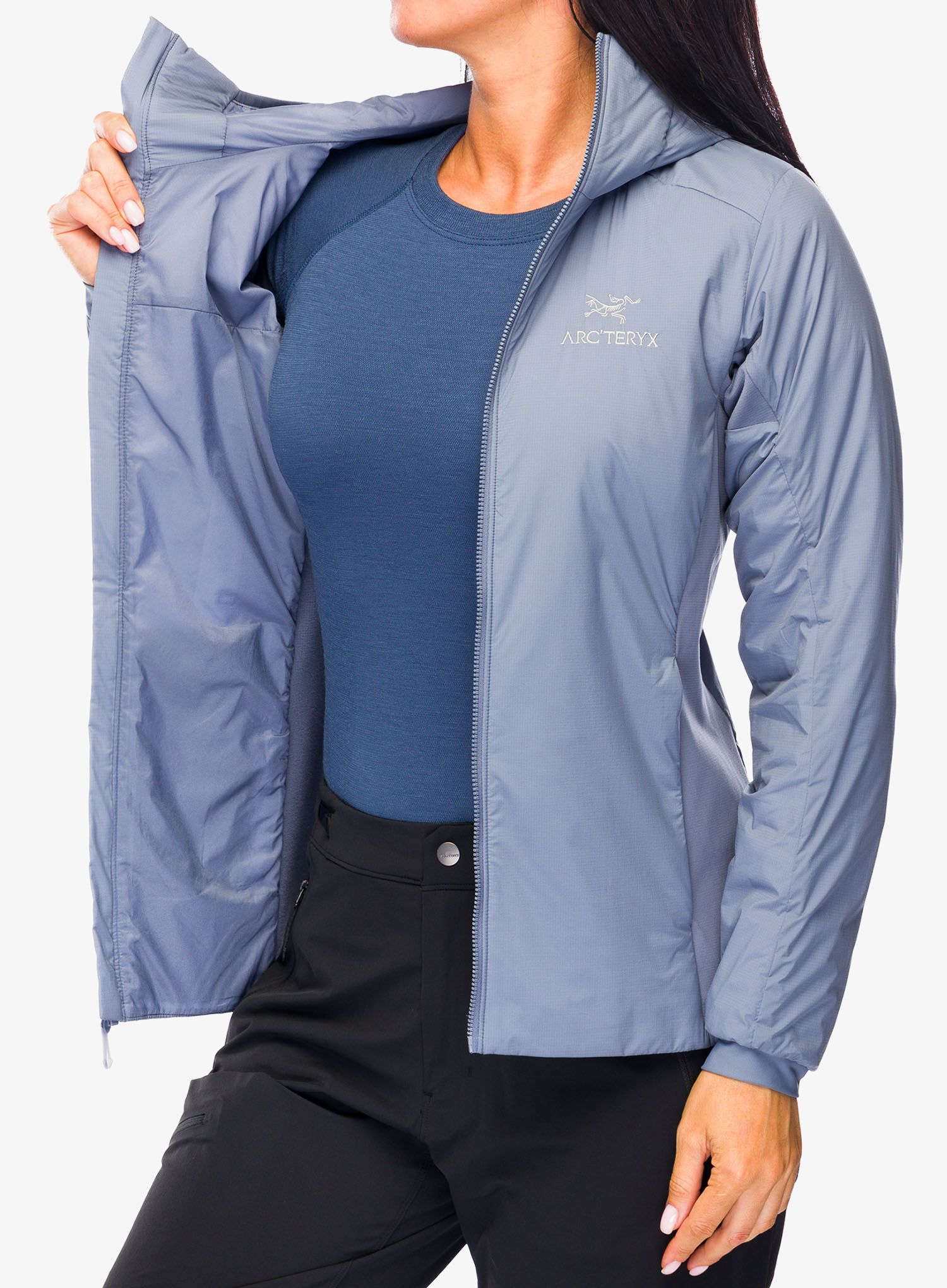 Zateplená bunda dámská Arcteryx Atom Hoody - stratus