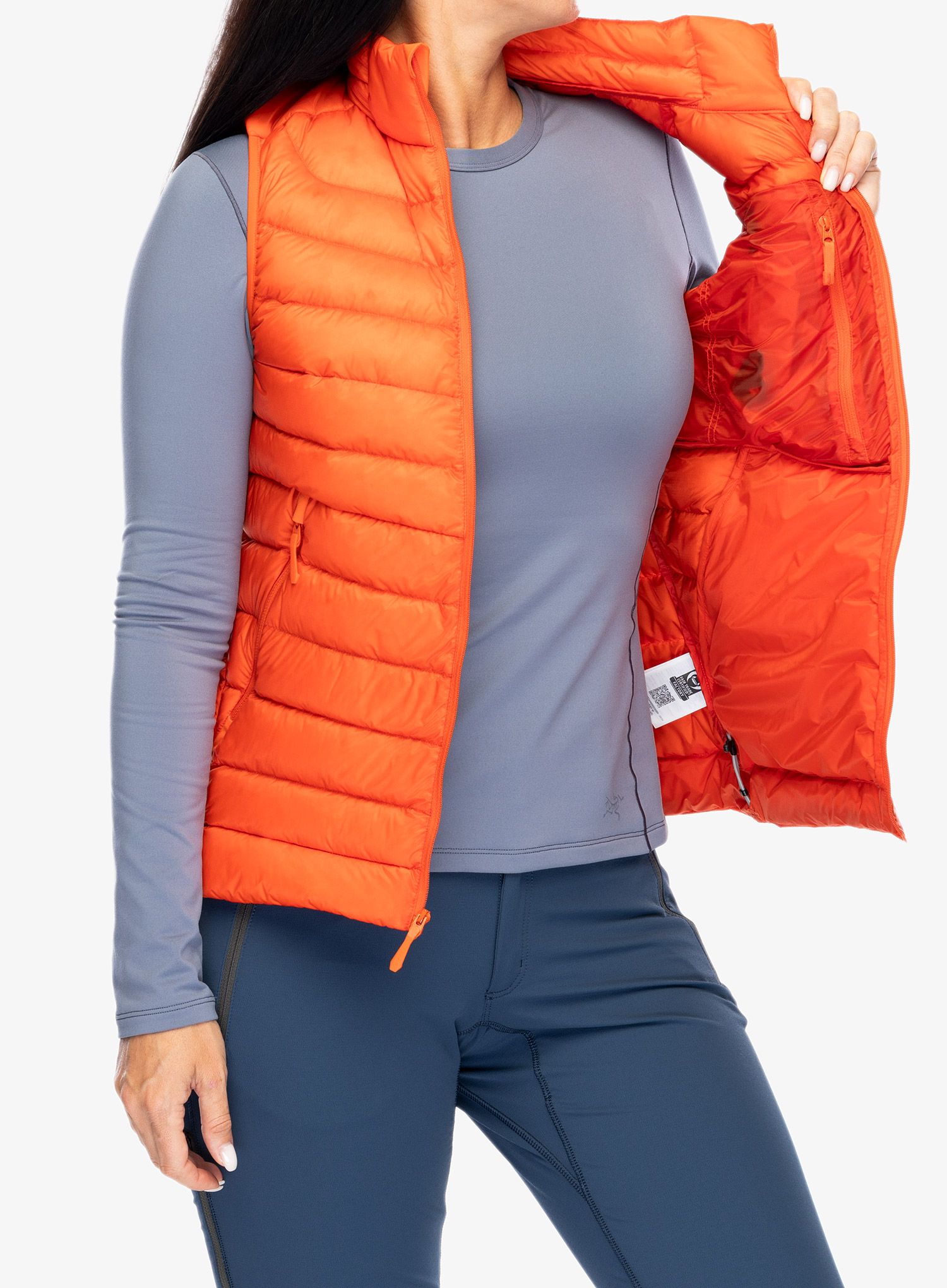 Péřová vesta dámská Arcteryx Cerium Vest - solaris