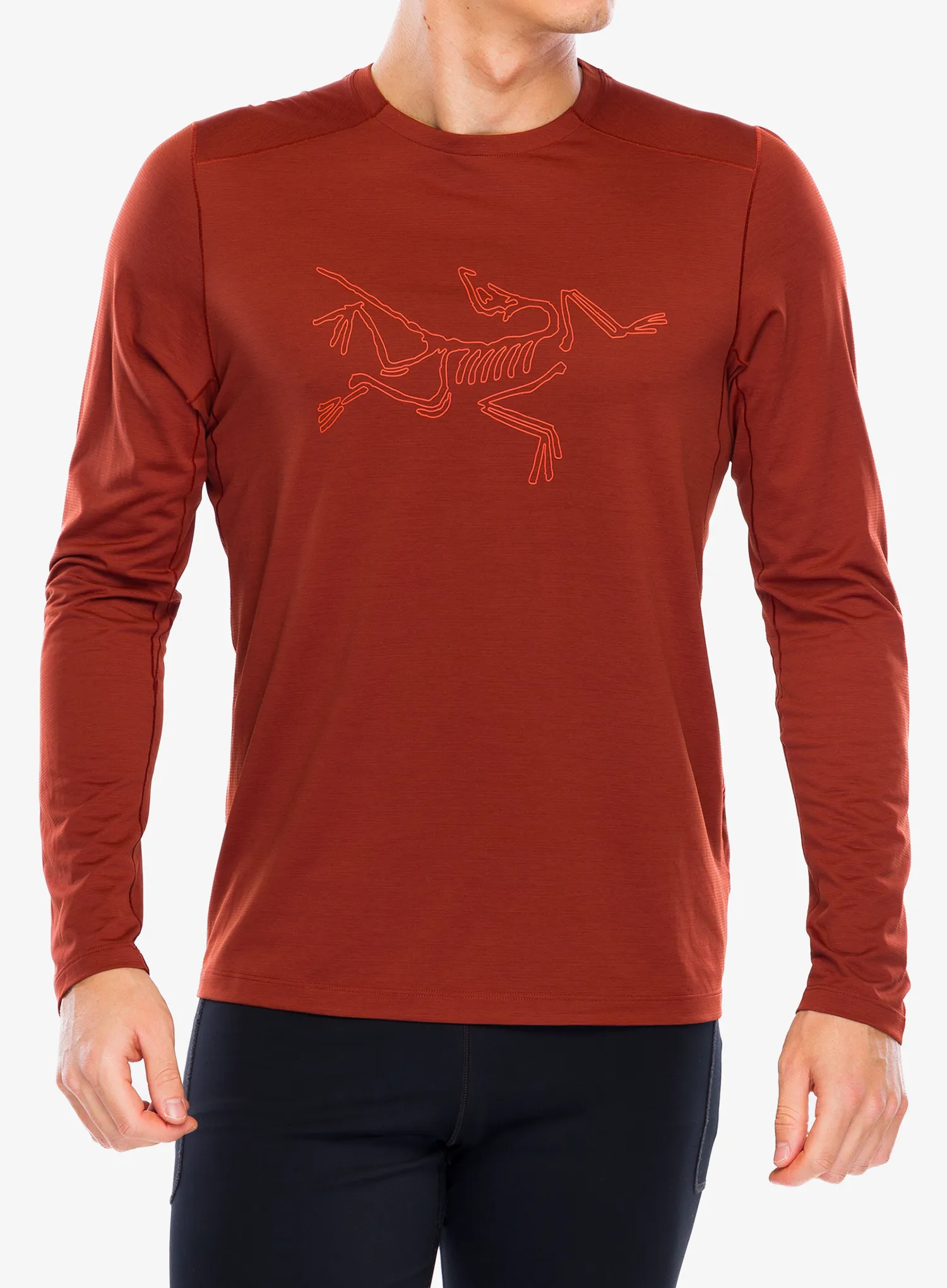 Mikina na běh Arcteryx Cormac Logo LS - sequoia heather/solaris