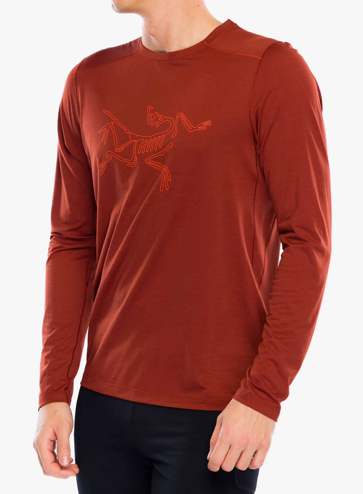 Mikina na běh Arcteryx Cormac Logo LS - sequoia heather/solaris