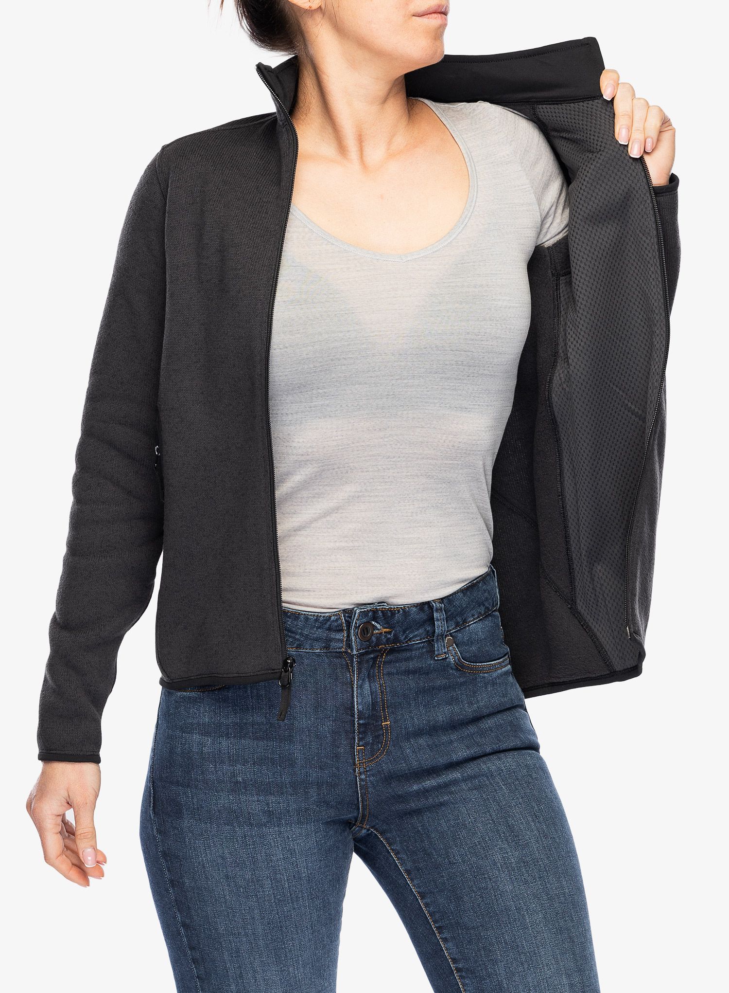 Fleece mikina dámská Arcteryx Covert Cardigan - black heather II