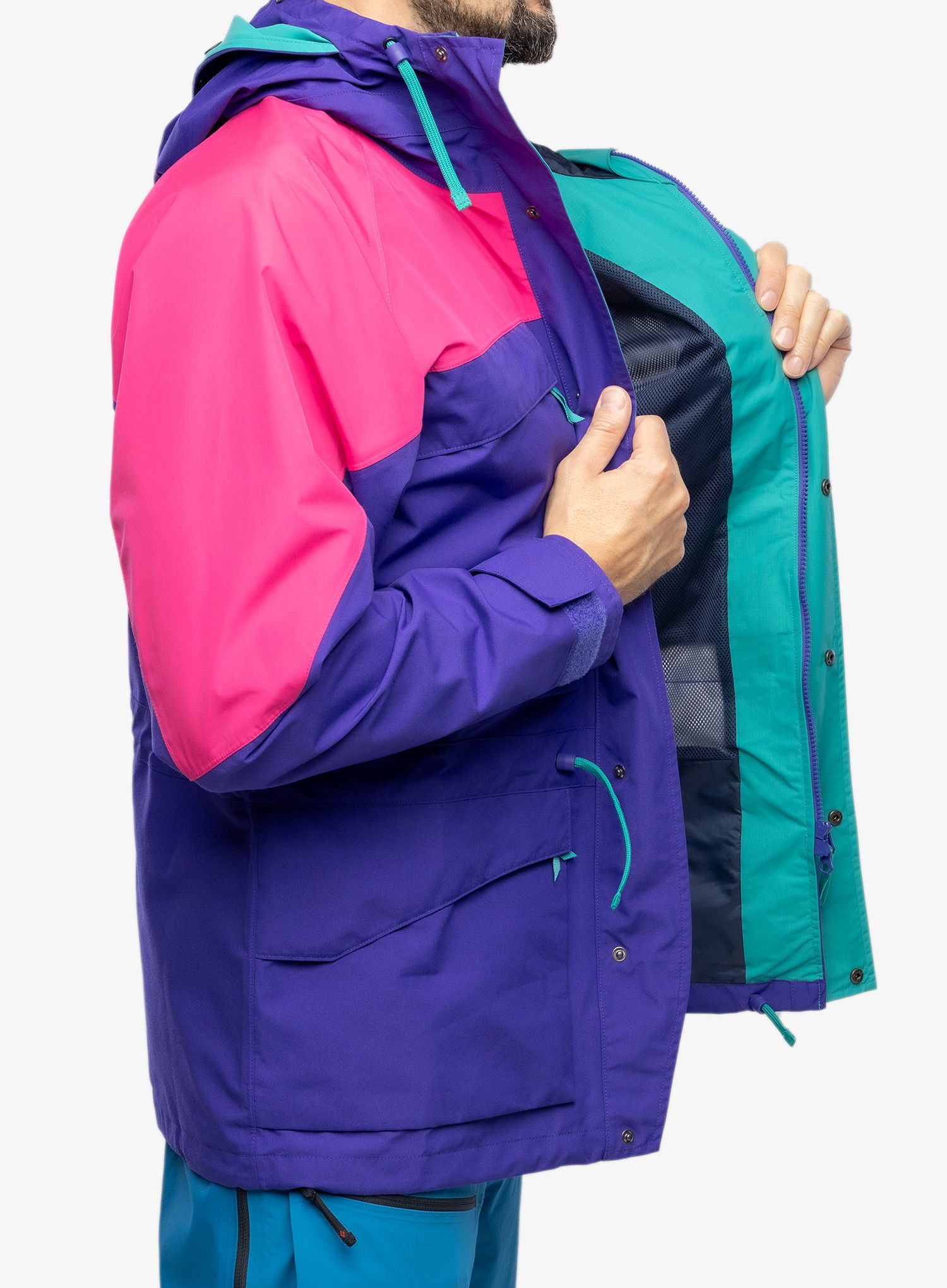 Bunda s membránou Berghaus Mera Peak 2000 Jacket - liberty/fiery fuschia/tealcove