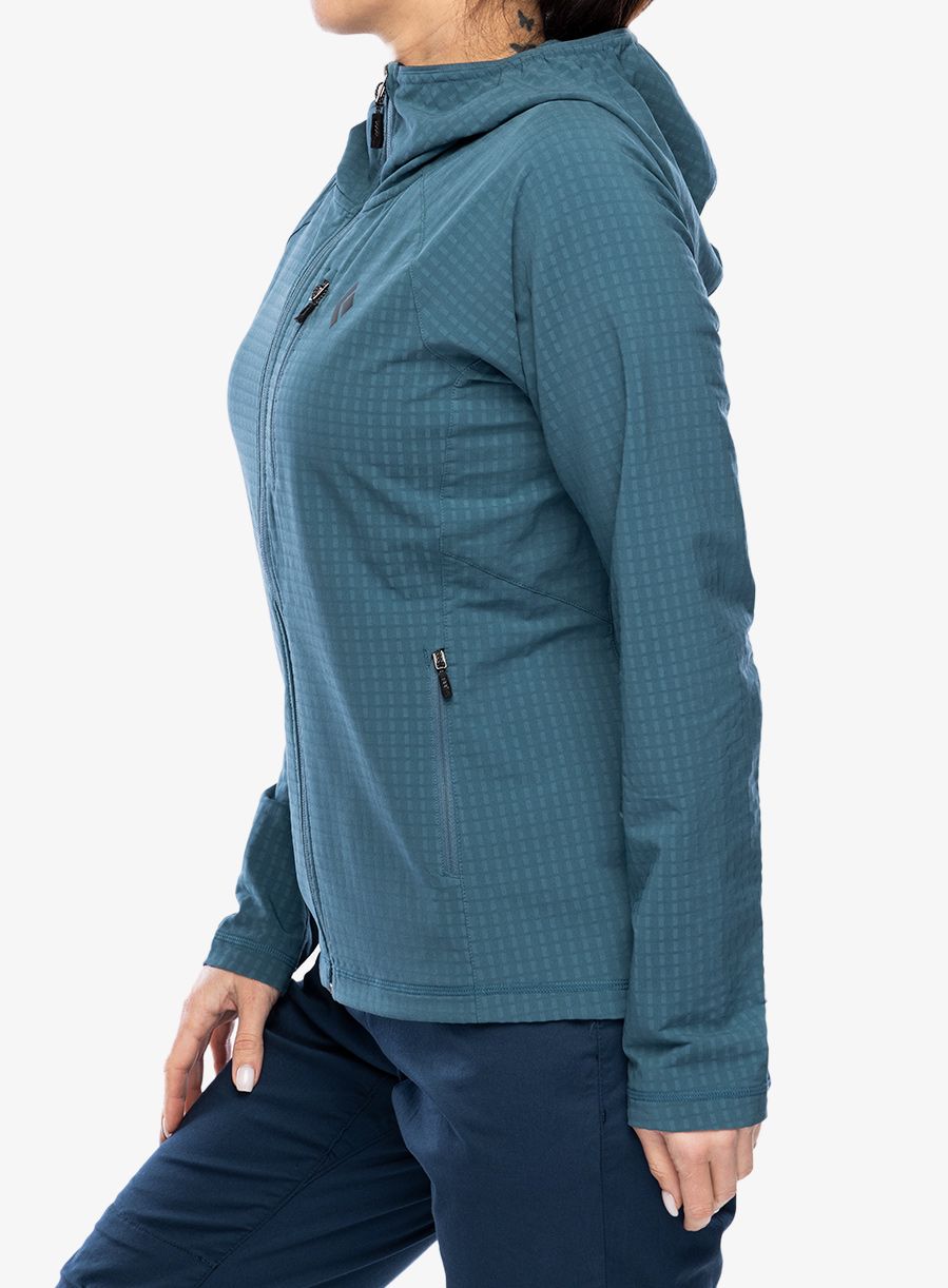 Dámská mikina s kapucí Black Diamond Coefficient Storm FZ Hoody - creek blue