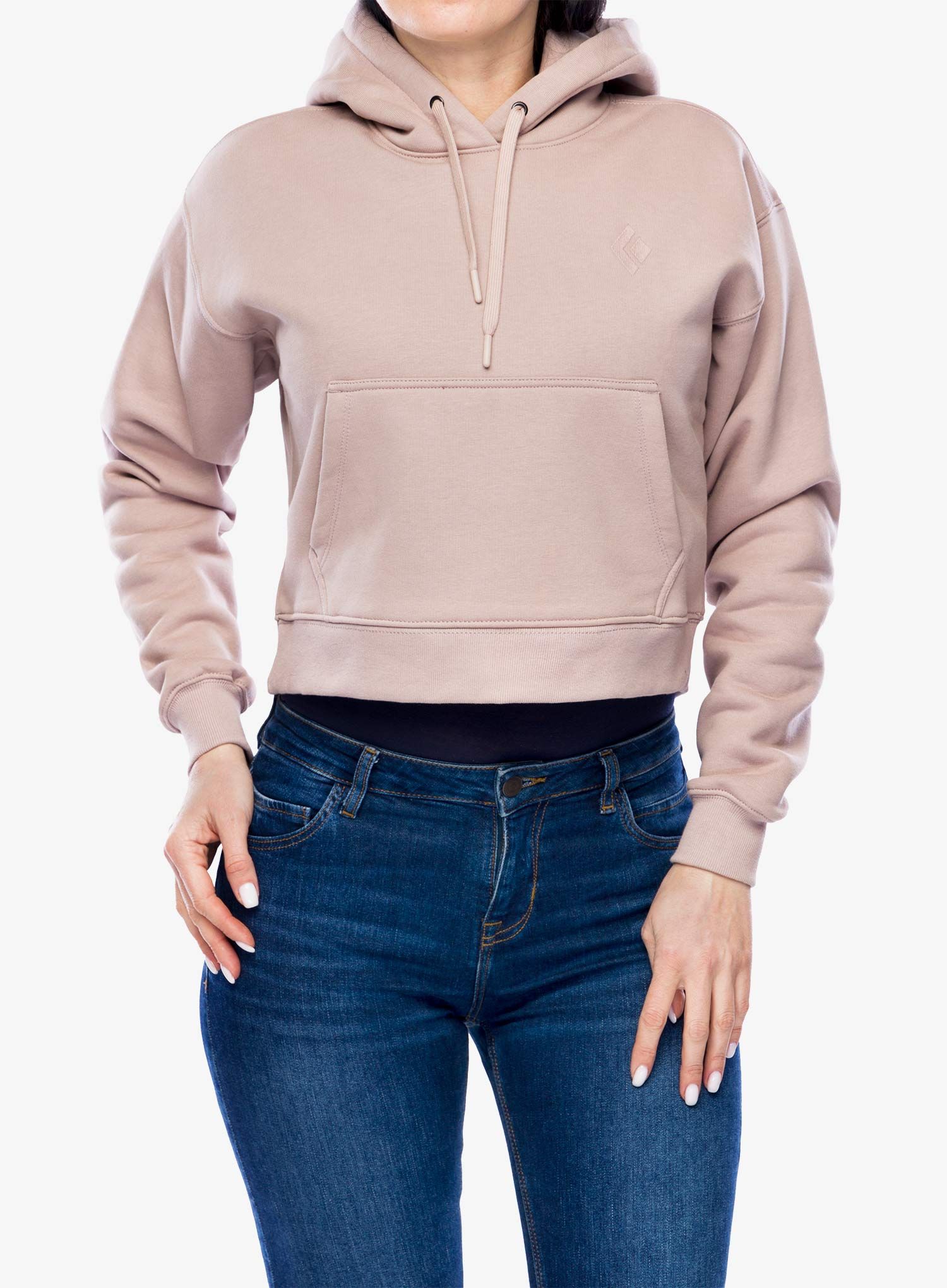 Dámská mikina s kapucí Black Diamond Crop Pullover Hoody - pale mauve