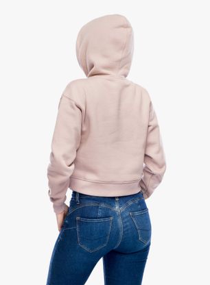 Dámská mikina s kapucí Black Diamond Crop Pullover Hoody - pale mauve