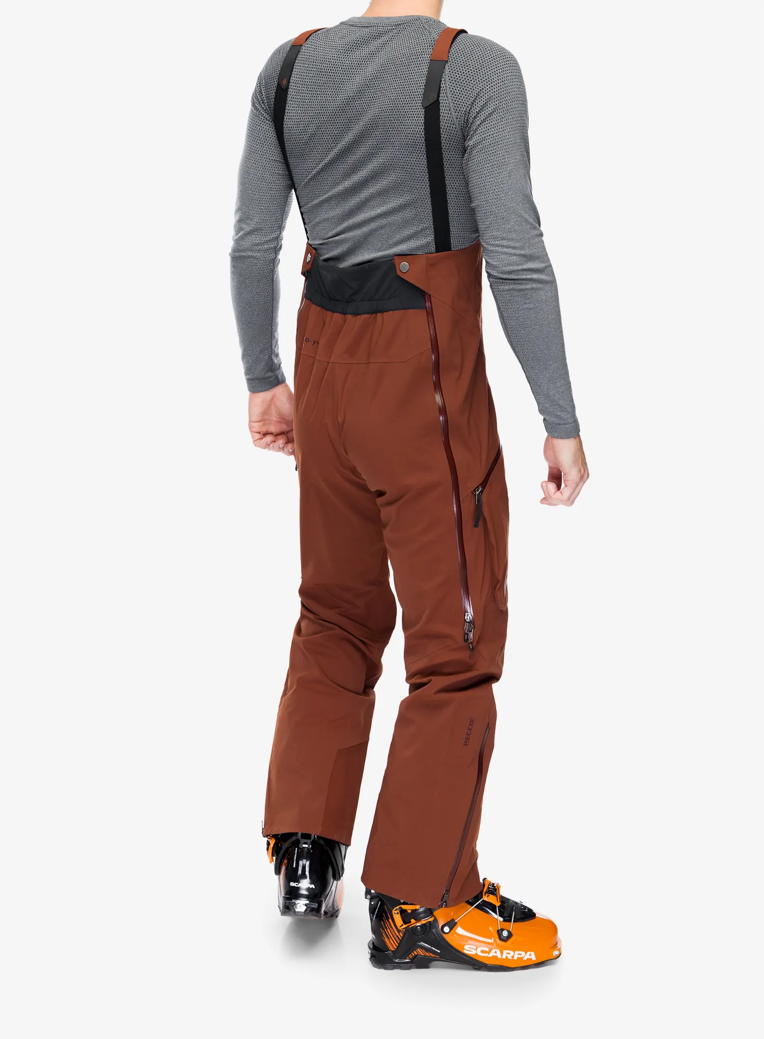 Lyžařské kalhoty Black Diamond Factor Bibs - iron red