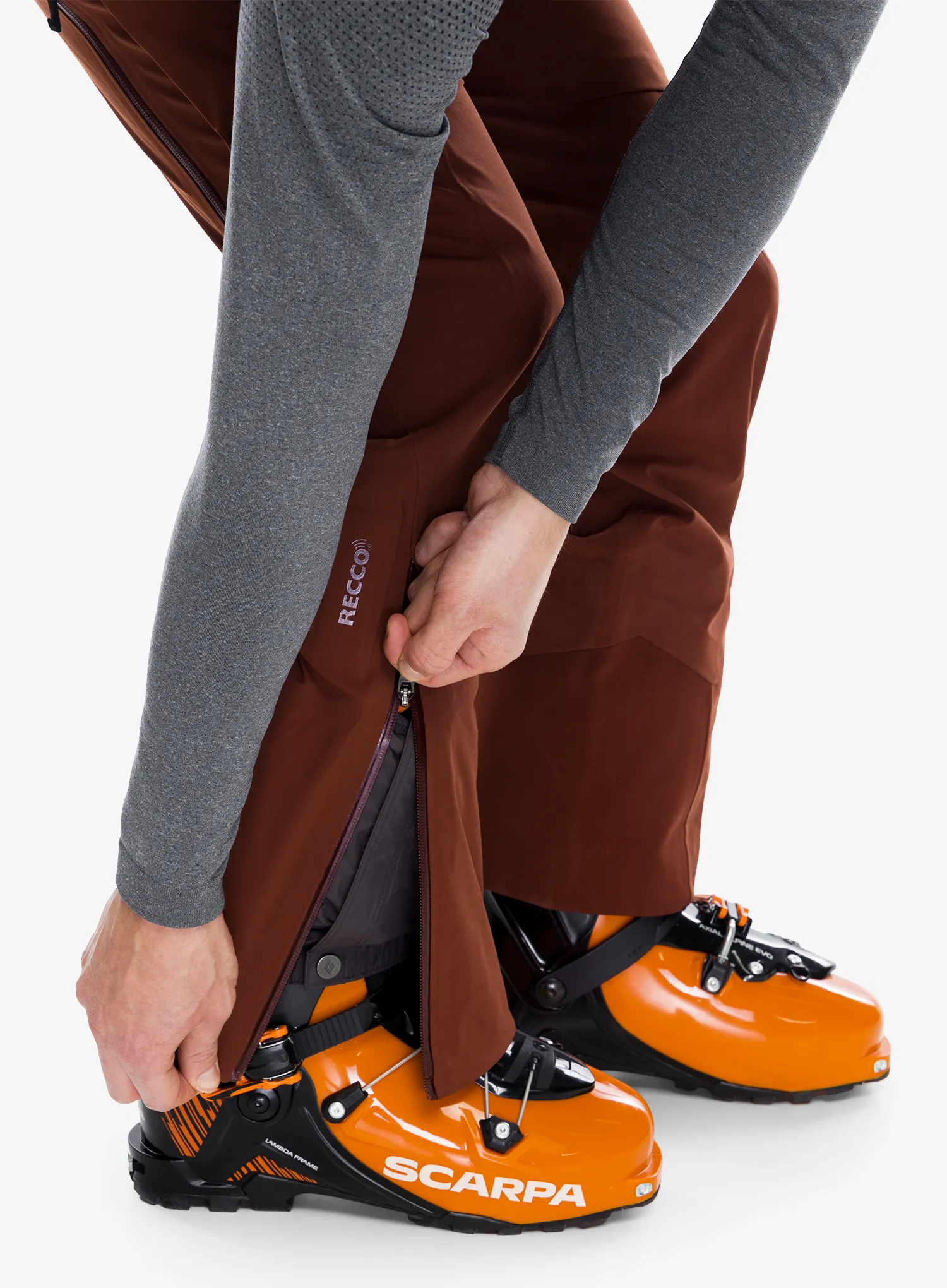 Lyžařské kalhoty Black Diamond Factor Bibs - iron red