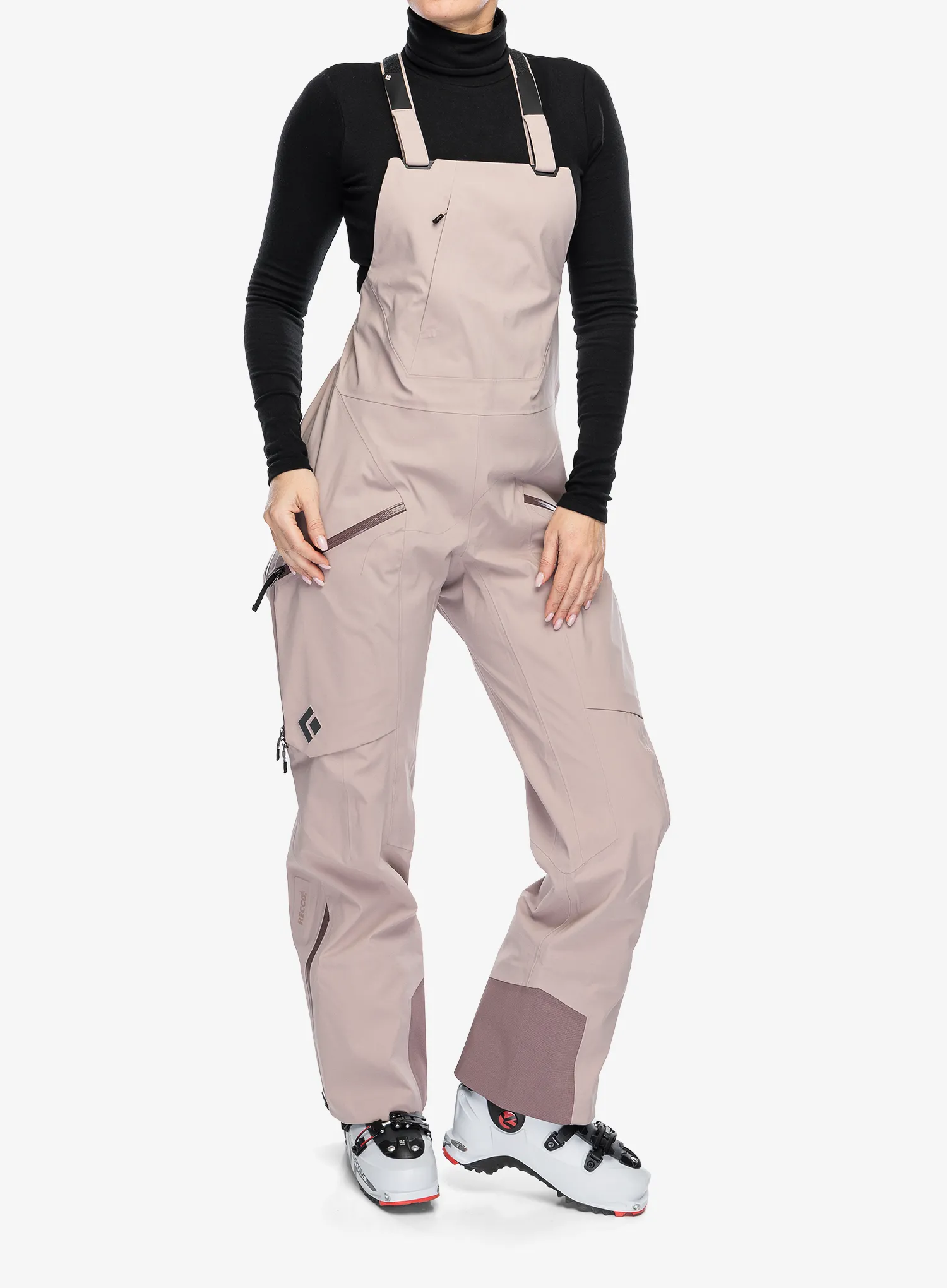 Lyžařské kalhoty dámské Black Diamond Factor Bibs - pale mauve