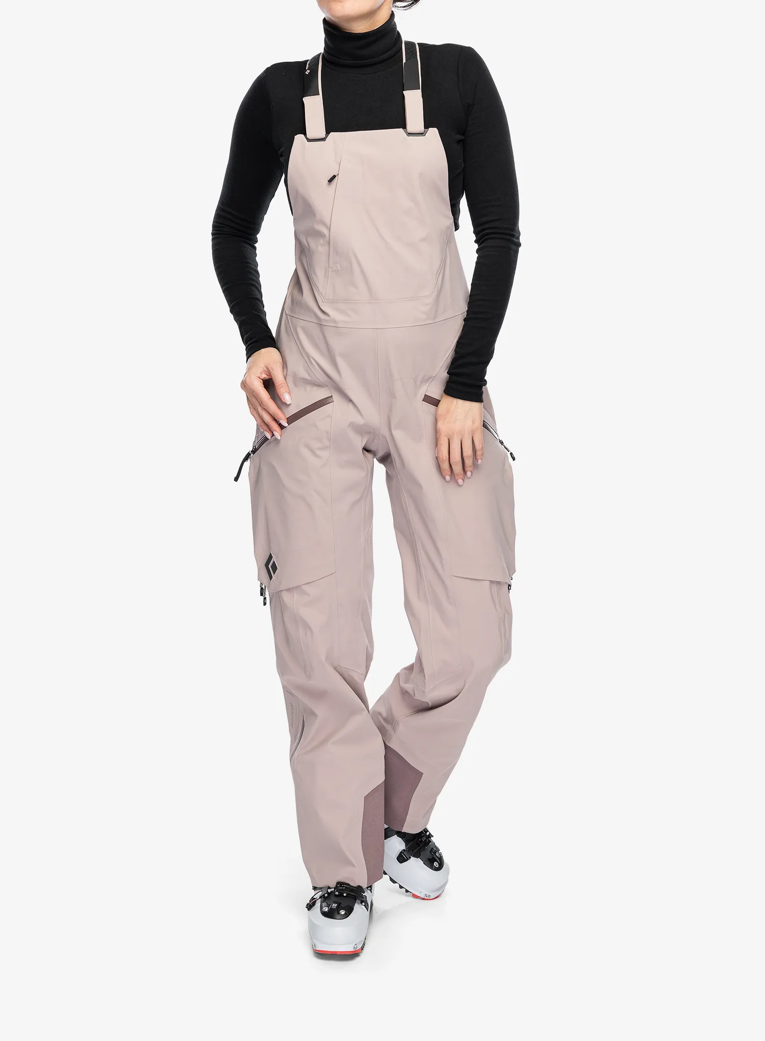 Lyžařské kalhoty dámské Black Diamond Factor Bibs - pale mauve