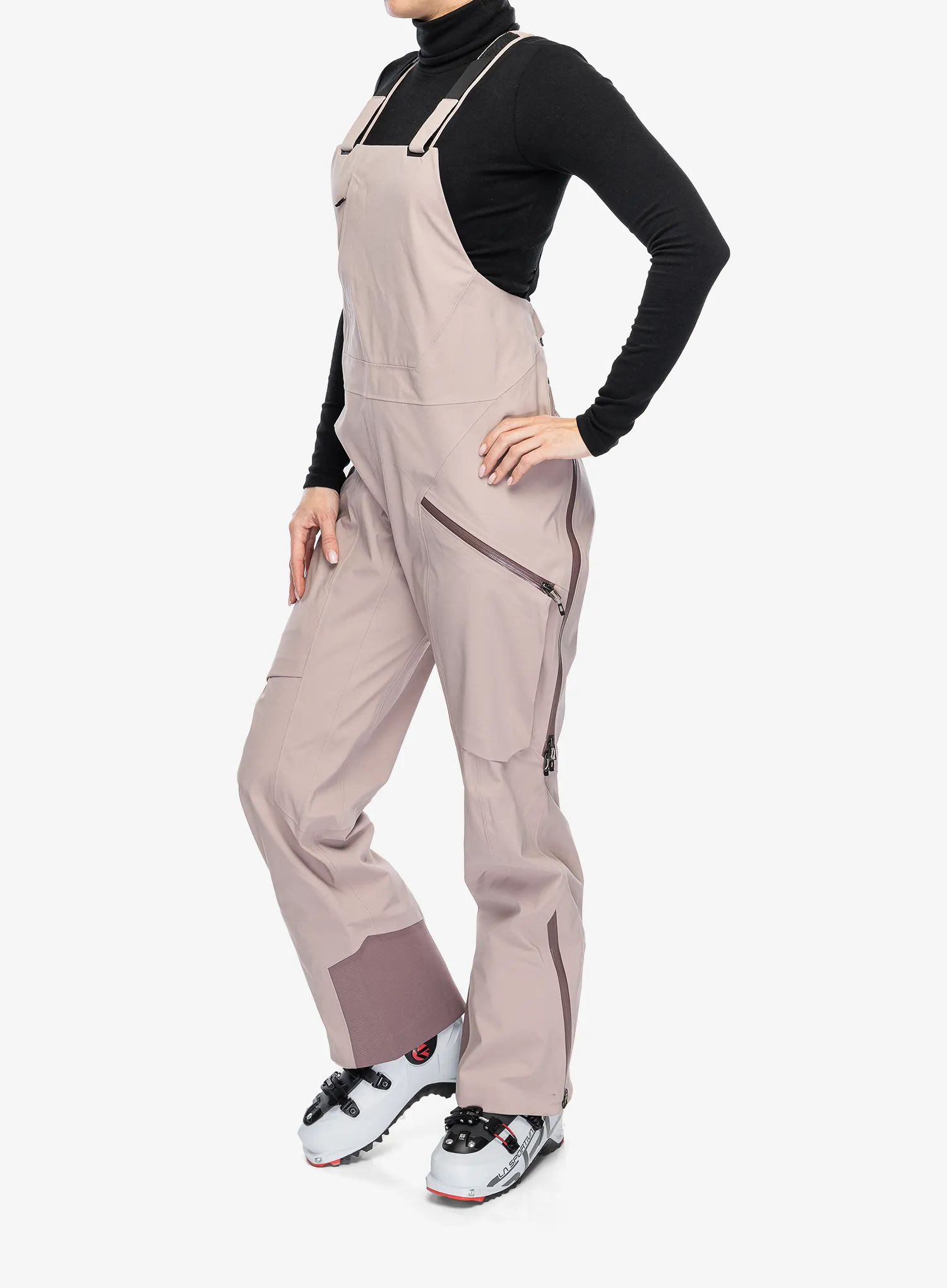 Lyžařské kalhoty dámské Black Diamond Factor Bibs - pale mauve