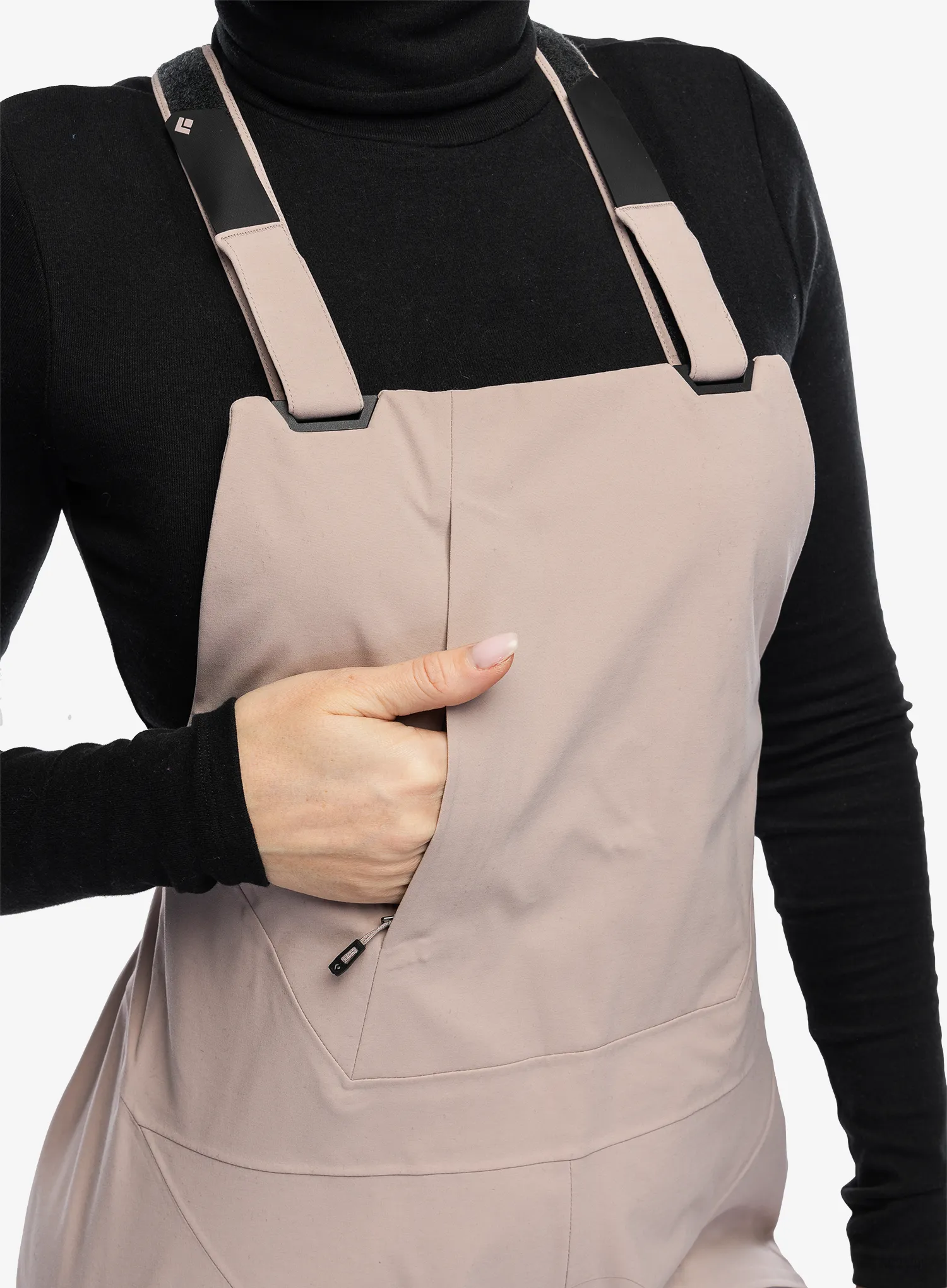 Lyžařské kalhoty dámské Black Diamond Factor Bibs - pale mauve