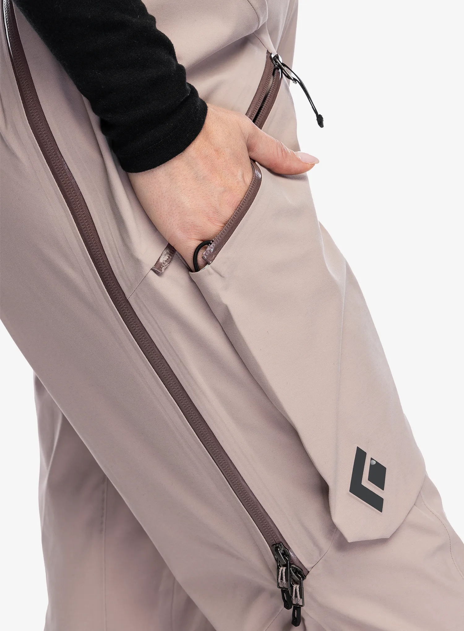 Lyžařské kalhoty dámské Black Diamond Factor Bibs - pale mauve