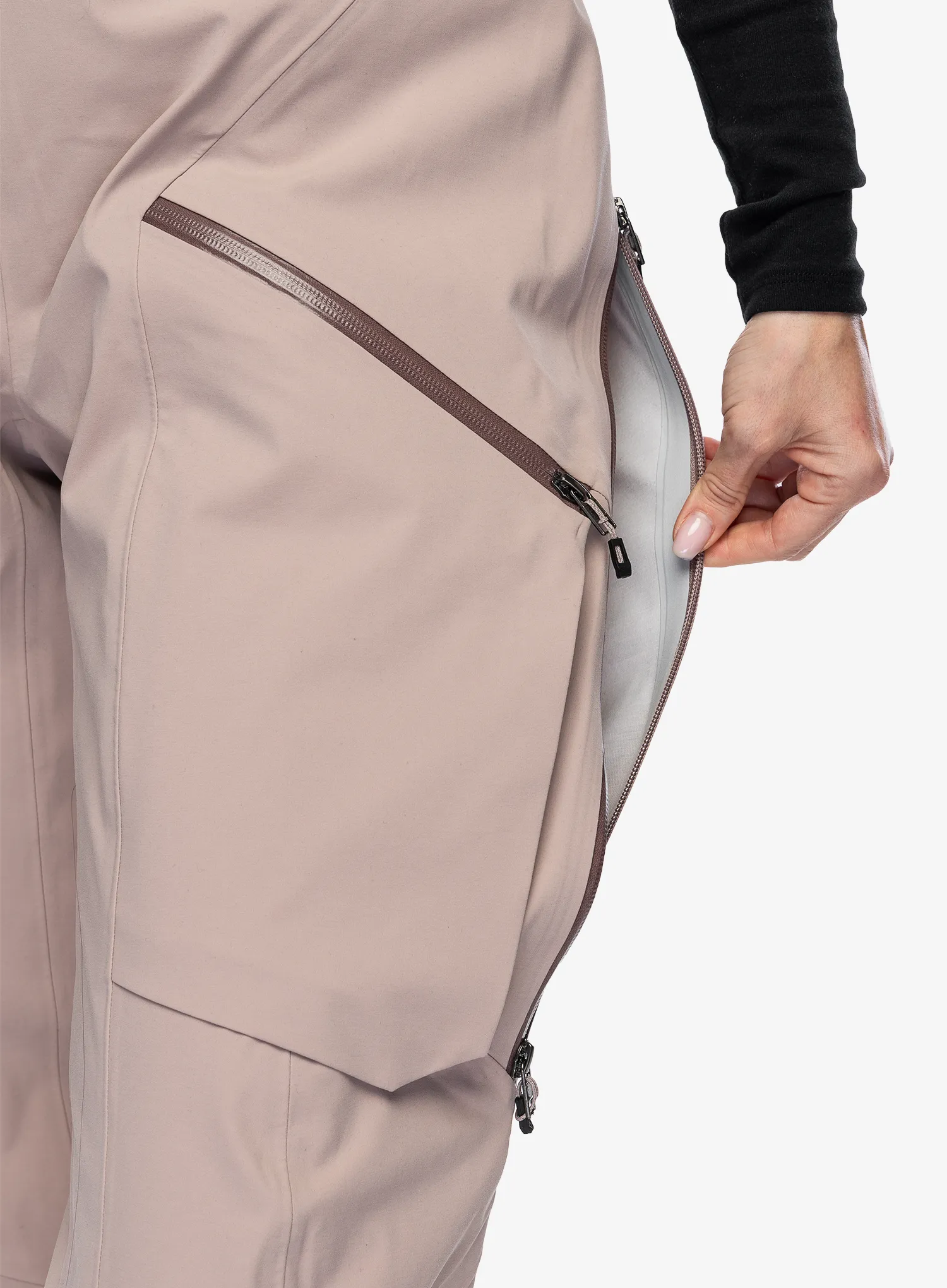 Lyžařské kalhoty dámské Black Diamond Factor Bibs - pale mauve