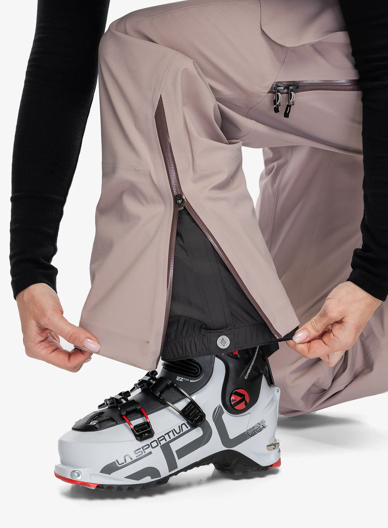 Lyžařské kalhoty dámské Black Diamond Factor Bibs - pale mauve