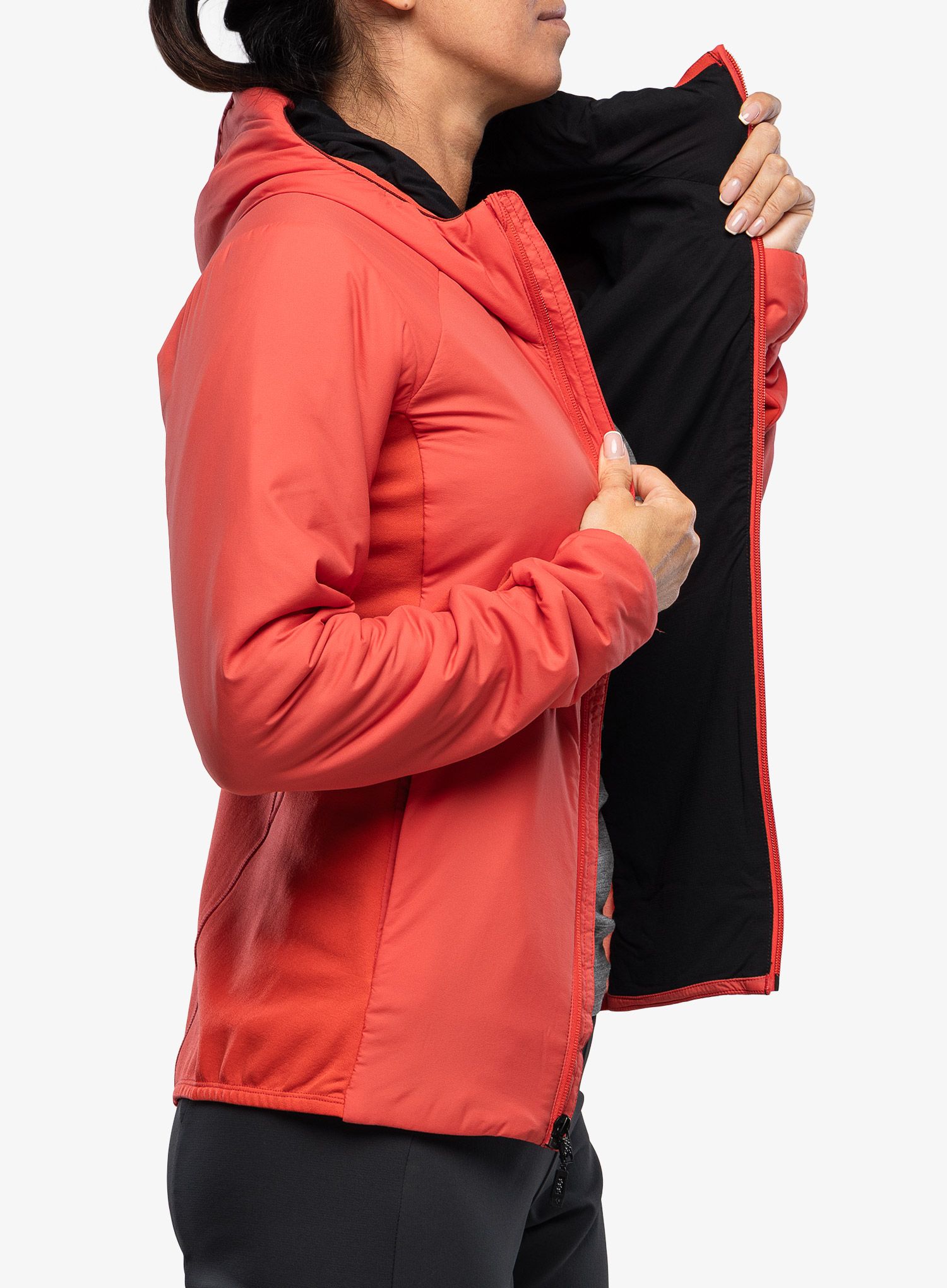 Zateplená bunda dámská Black Diamond First Light Hybrid Hoody - coral red
