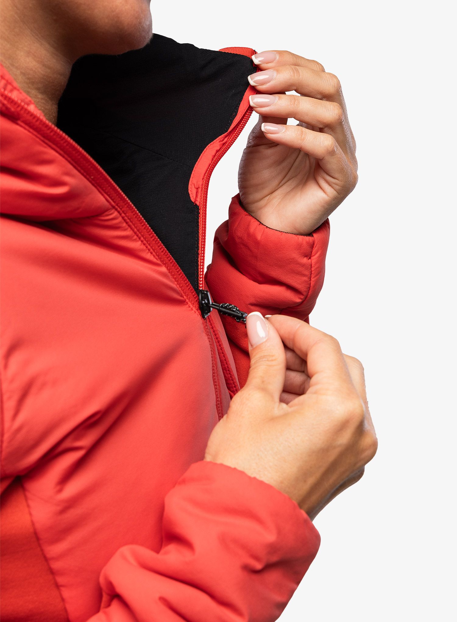 Zateplená bunda dámská Black Diamond First Light Hybrid Hoody - coral red