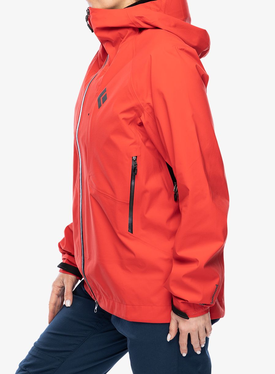 Dámská nepromokavá bunda s membránou Black Diamond Highline Stretch Shell - coral red