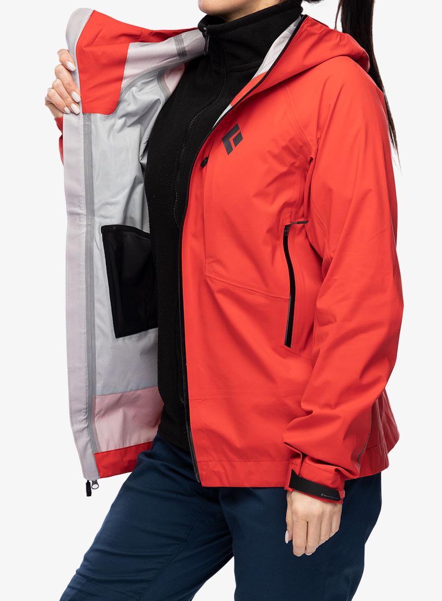 Dámská nepromokavá bunda s membránou Black Diamond Highline Stretch Shell - coral red