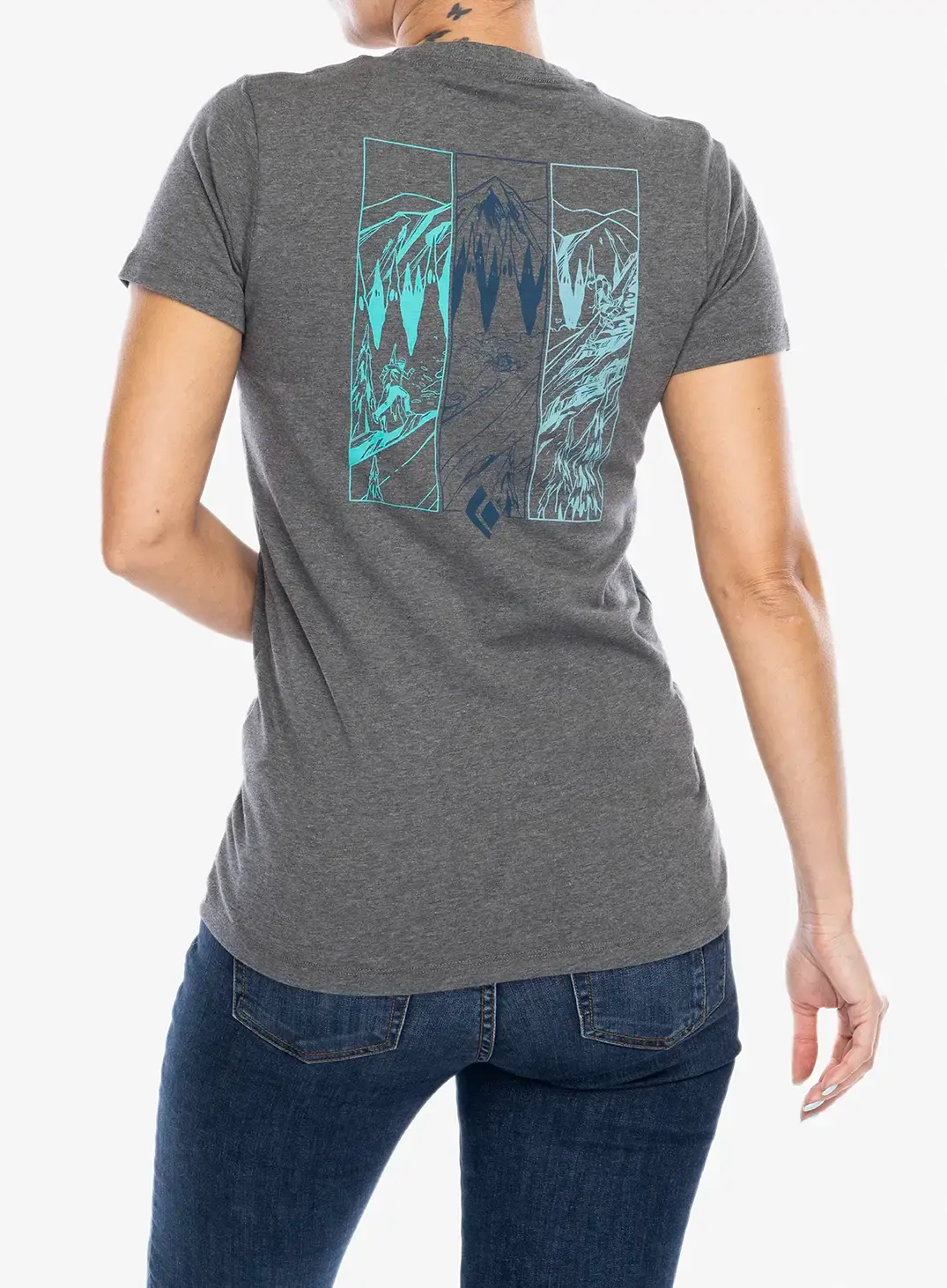 Dámské tričko s potiskem Black Diamond Multi Sport Tee S/S - charcoal heather
