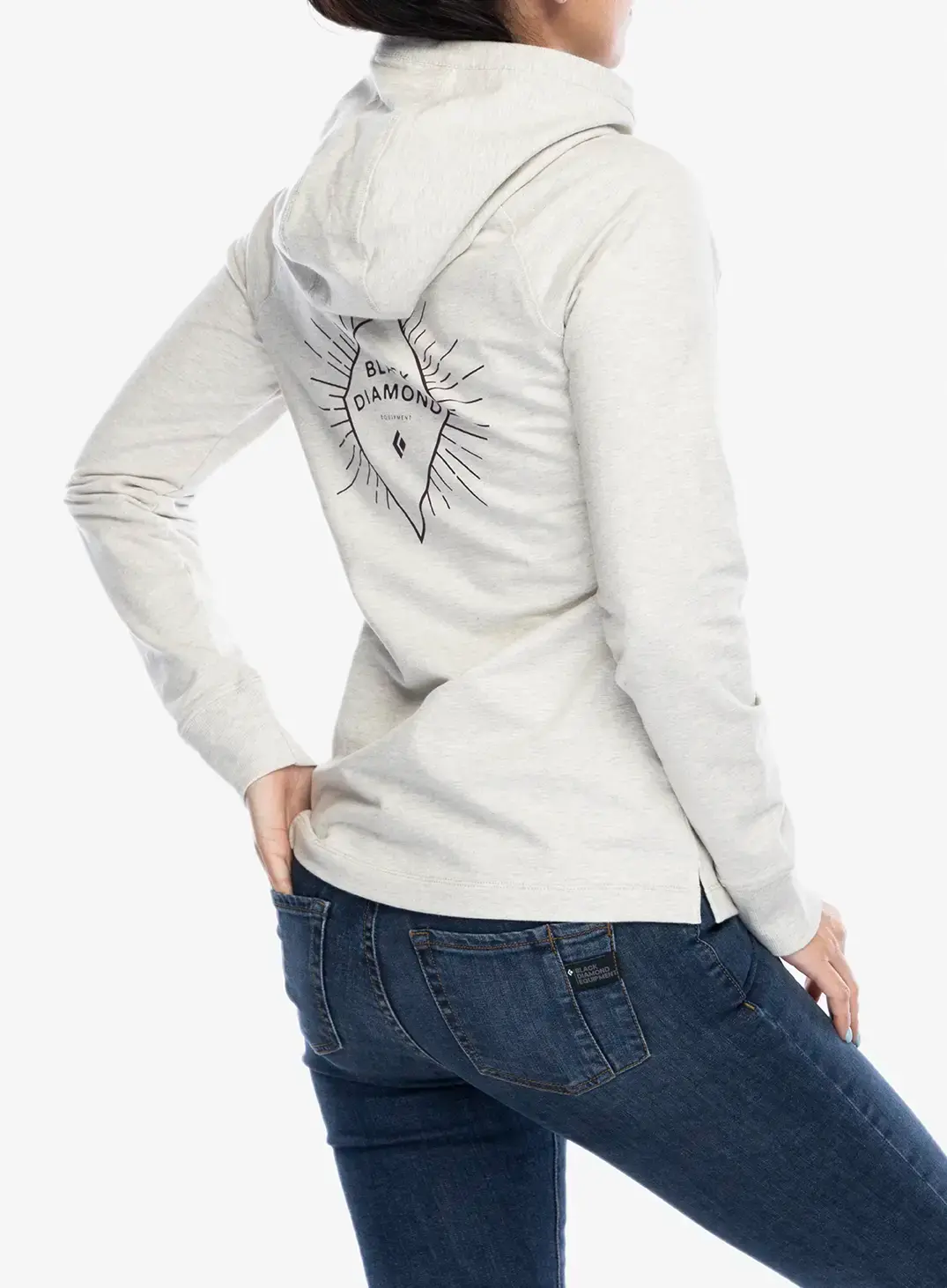 Dámská mikina s kapucí Black Diamond Rays Pullover Hoody - light gray heather