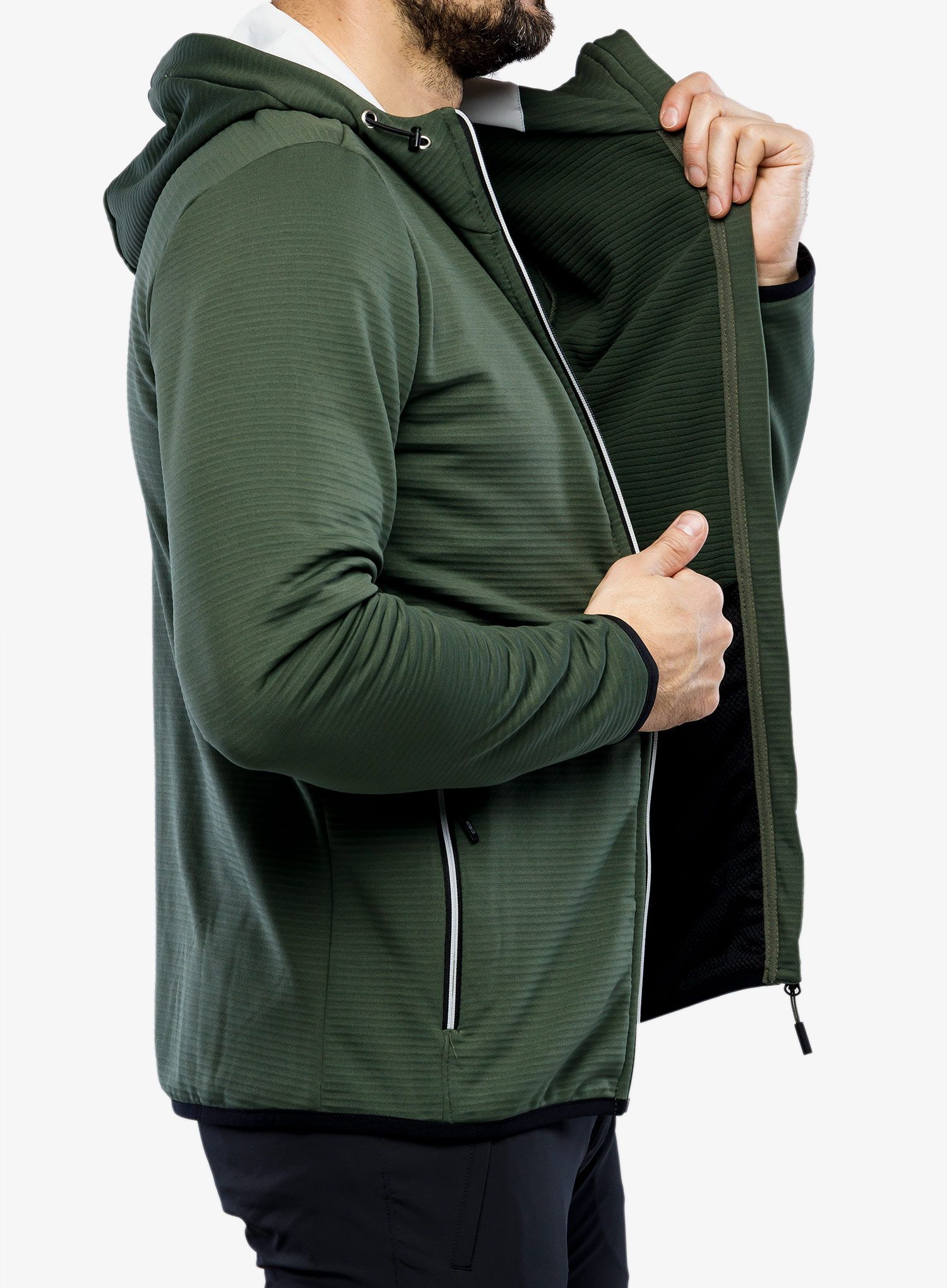 Fleecová bunda CMP Edge Fix Hood Jacket  - oil green