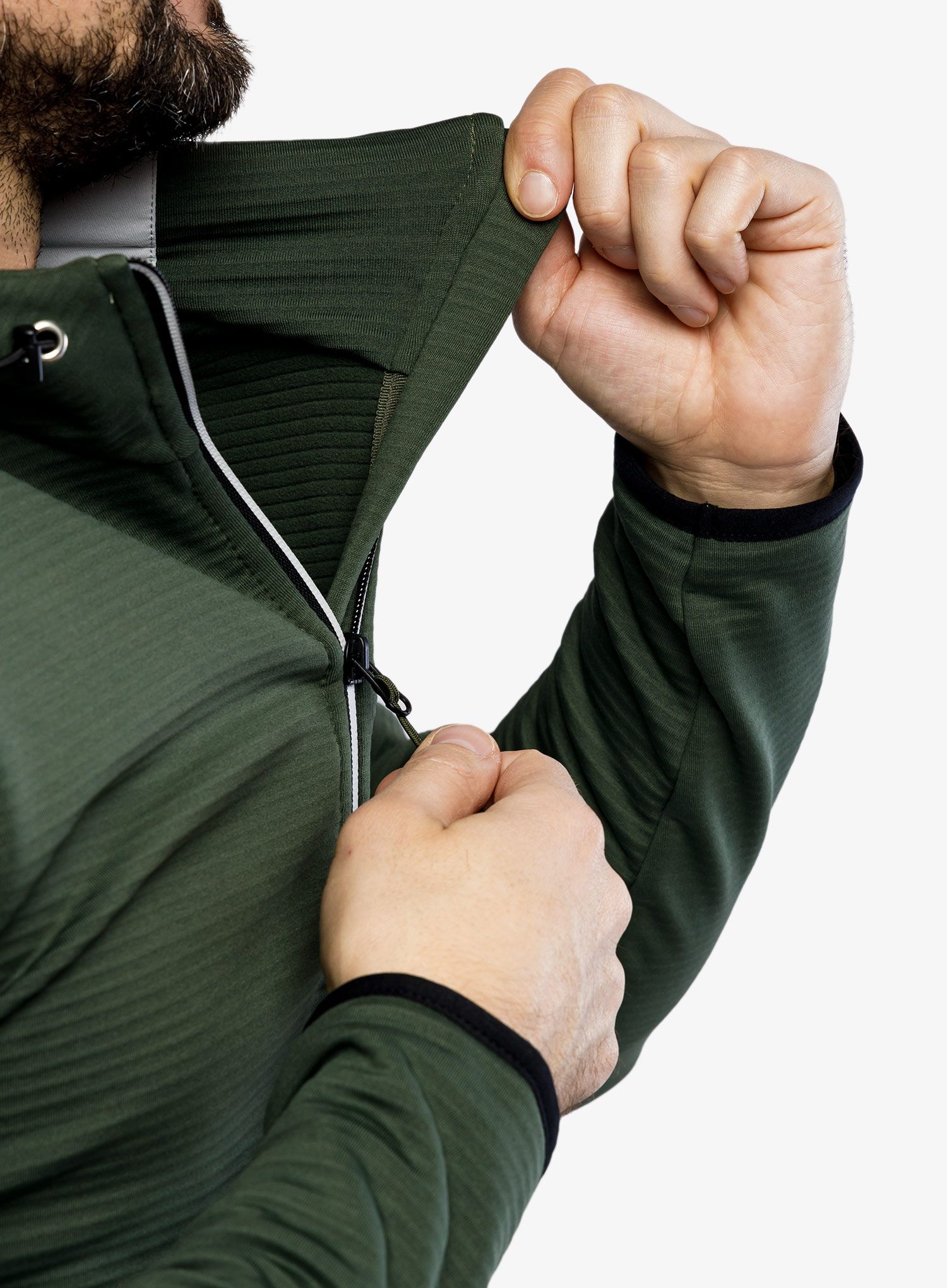 Fleecová bunda CMP Edge Fix Hood Jacket  - oil green