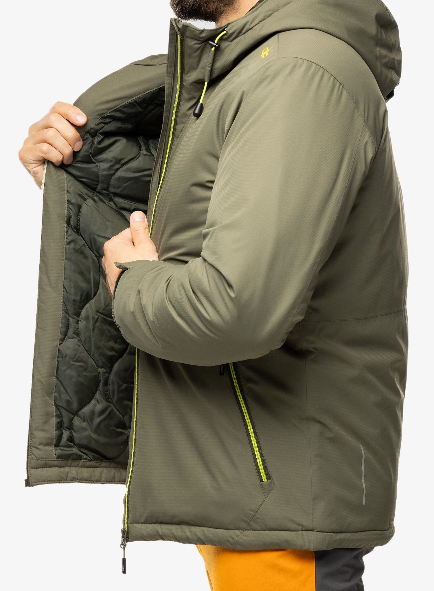 Zateplená bunda CMP Franz Jacket Fix Hood - kaki