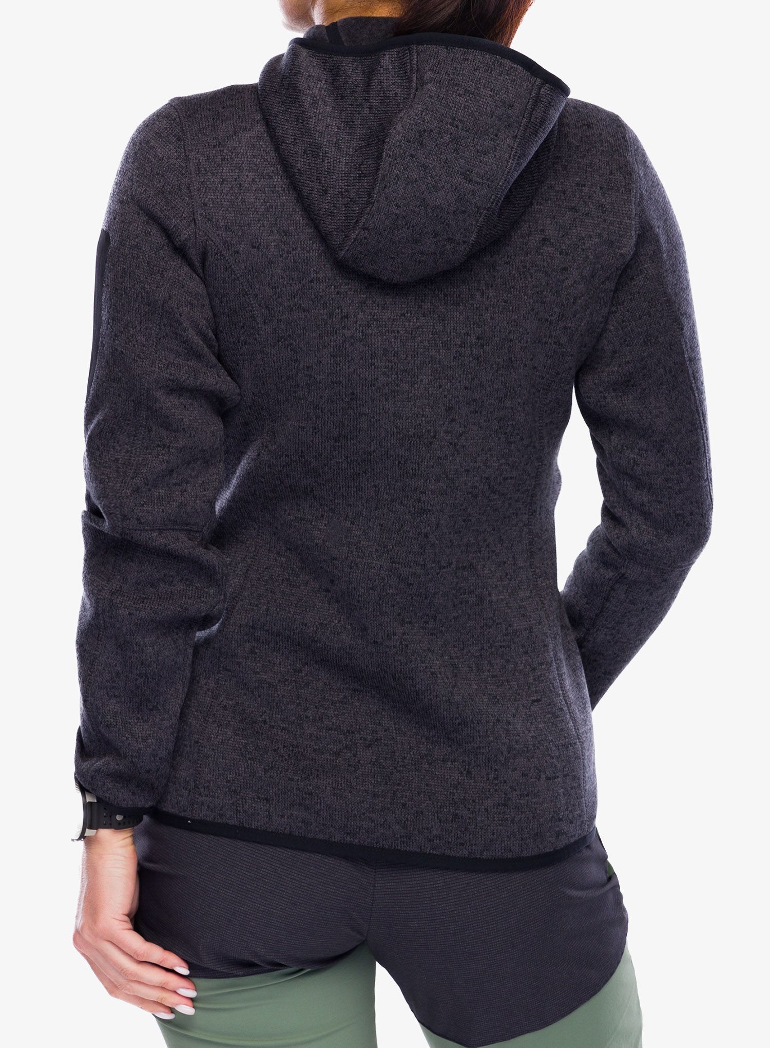 Dámská fleecová mikina s kapucí CMP Londra Fix Hood Jacket Knitted - black/rose