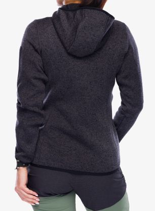 Dámská fleecová mikina s kapucí CMP Londra Fix Hood Jacket Knitted - black/rose