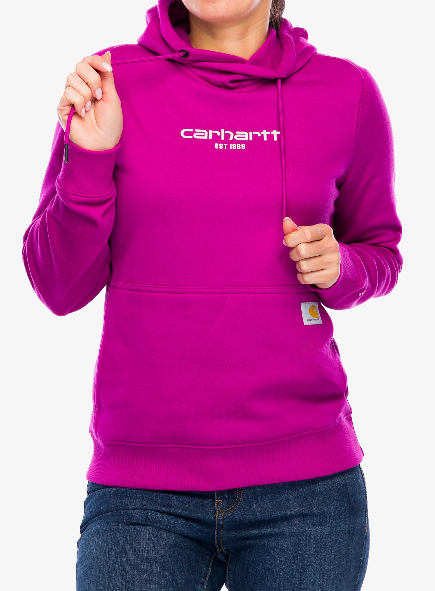 Dámská mikina s kapucí Carhartt Force Lightweight Sweatshirt - magenta agate