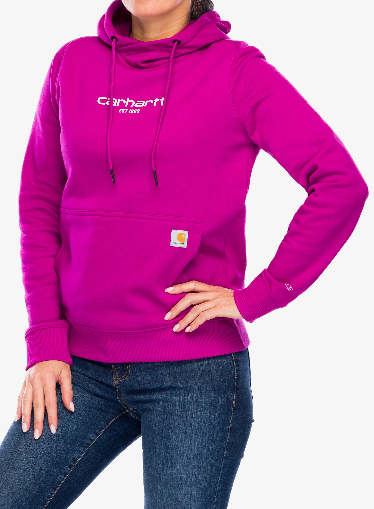 Dámská mikina s kapucí Carhartt Force Lightweight Sweatshirt - magenta agate