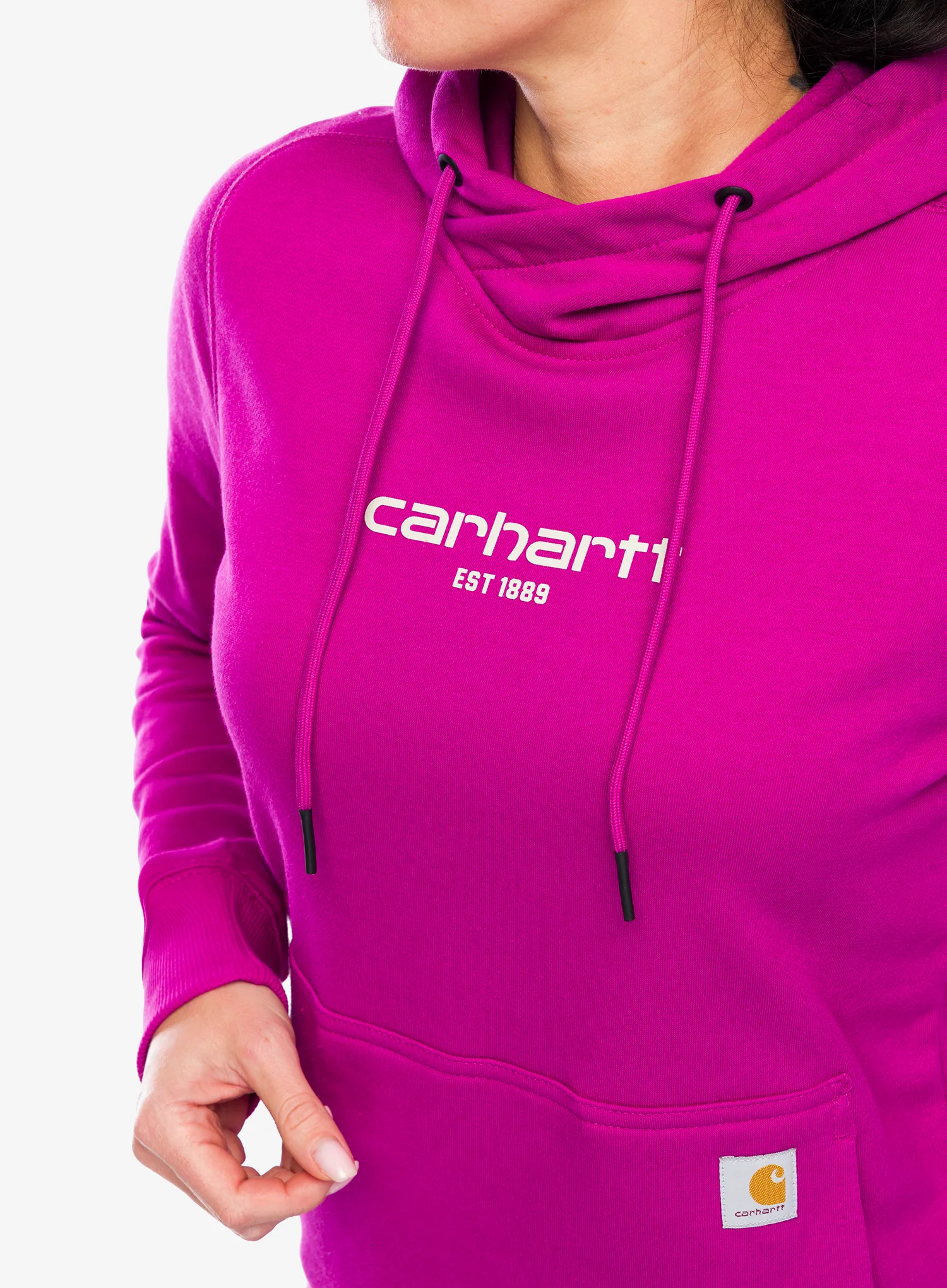 Dámská mikina s kapucí Carhartt Force Lightweight Sweatshirt - magenta agate