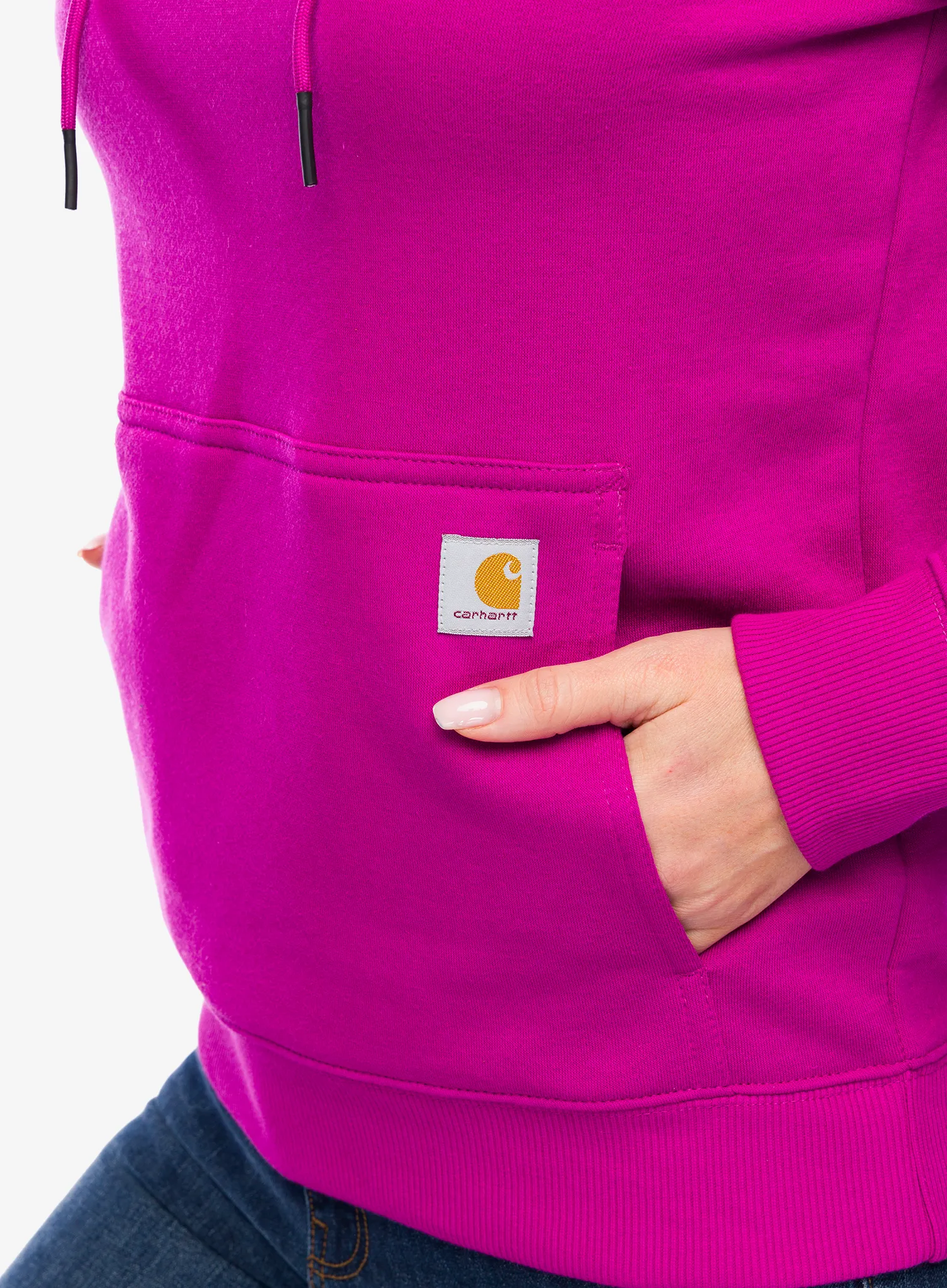 Dámská mikina s kapucí Carhartt Force Lightweight Sweatshirt - magenta agate