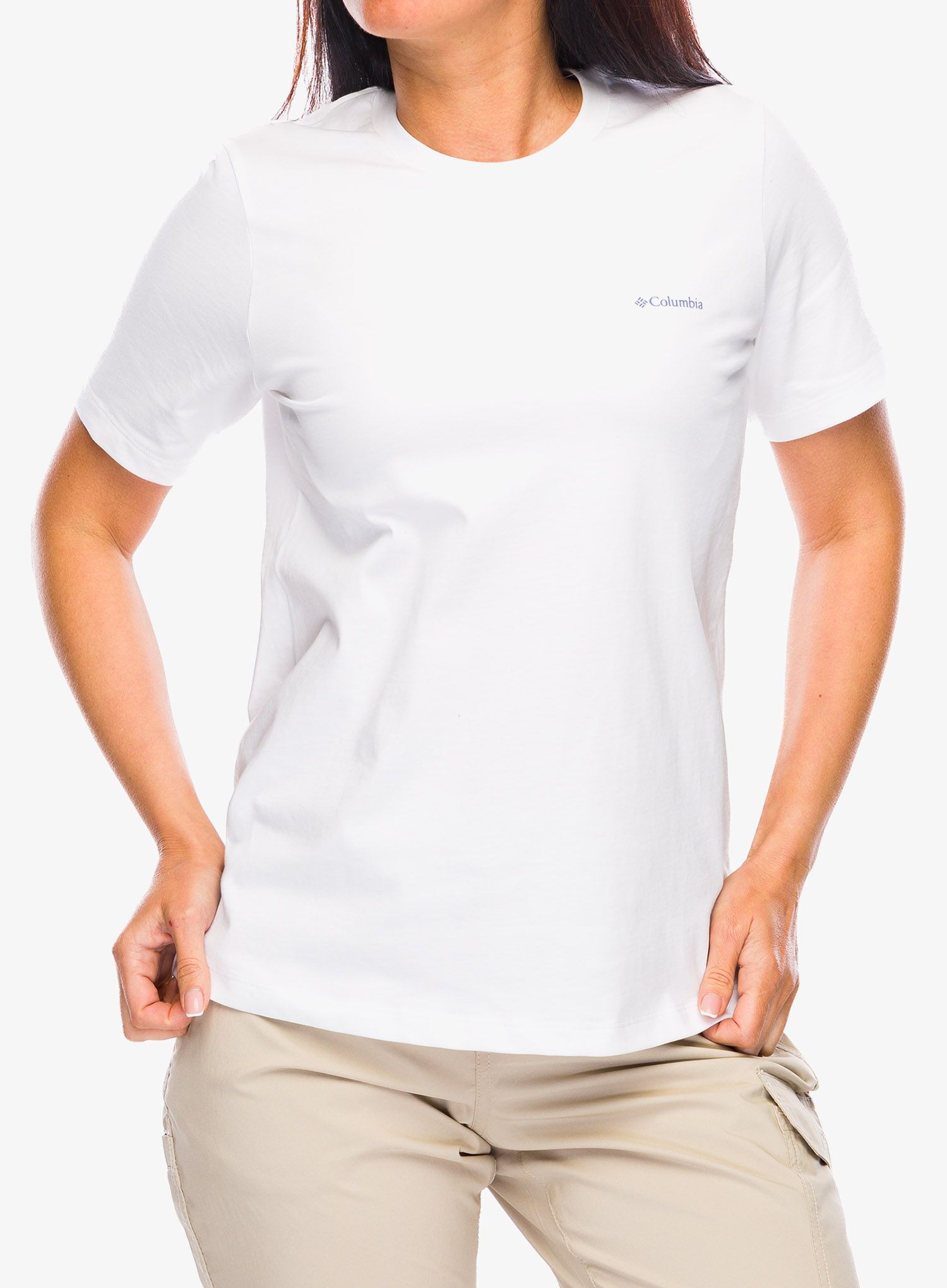 Bavlněné tričko dámské Columbia Boundless Beauty Logo S/S Tee - white/simple gorge
