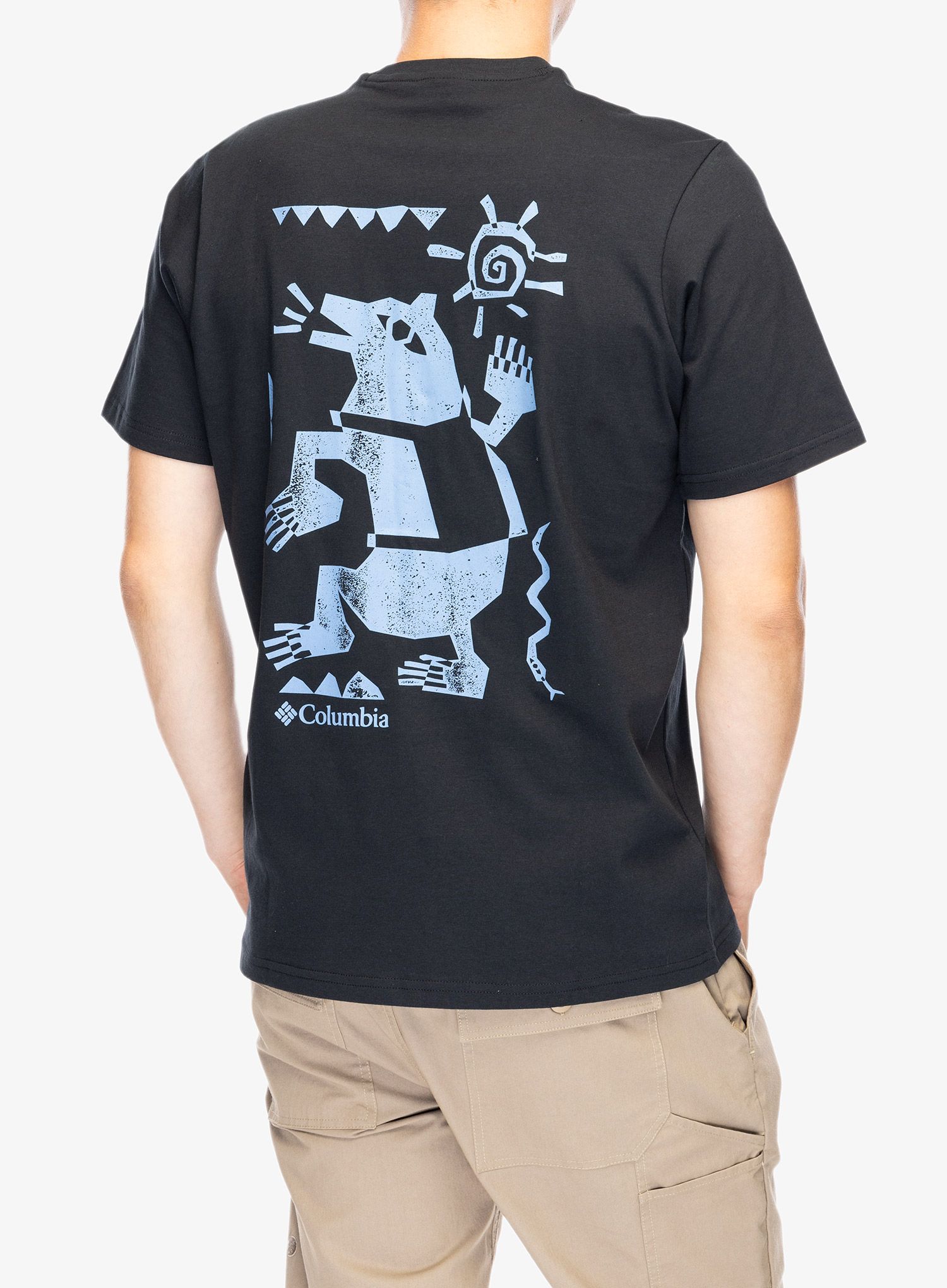 Tričko s potiskem Columbia Explorers Canyon Back S/S Tee - black/bearly tribe
