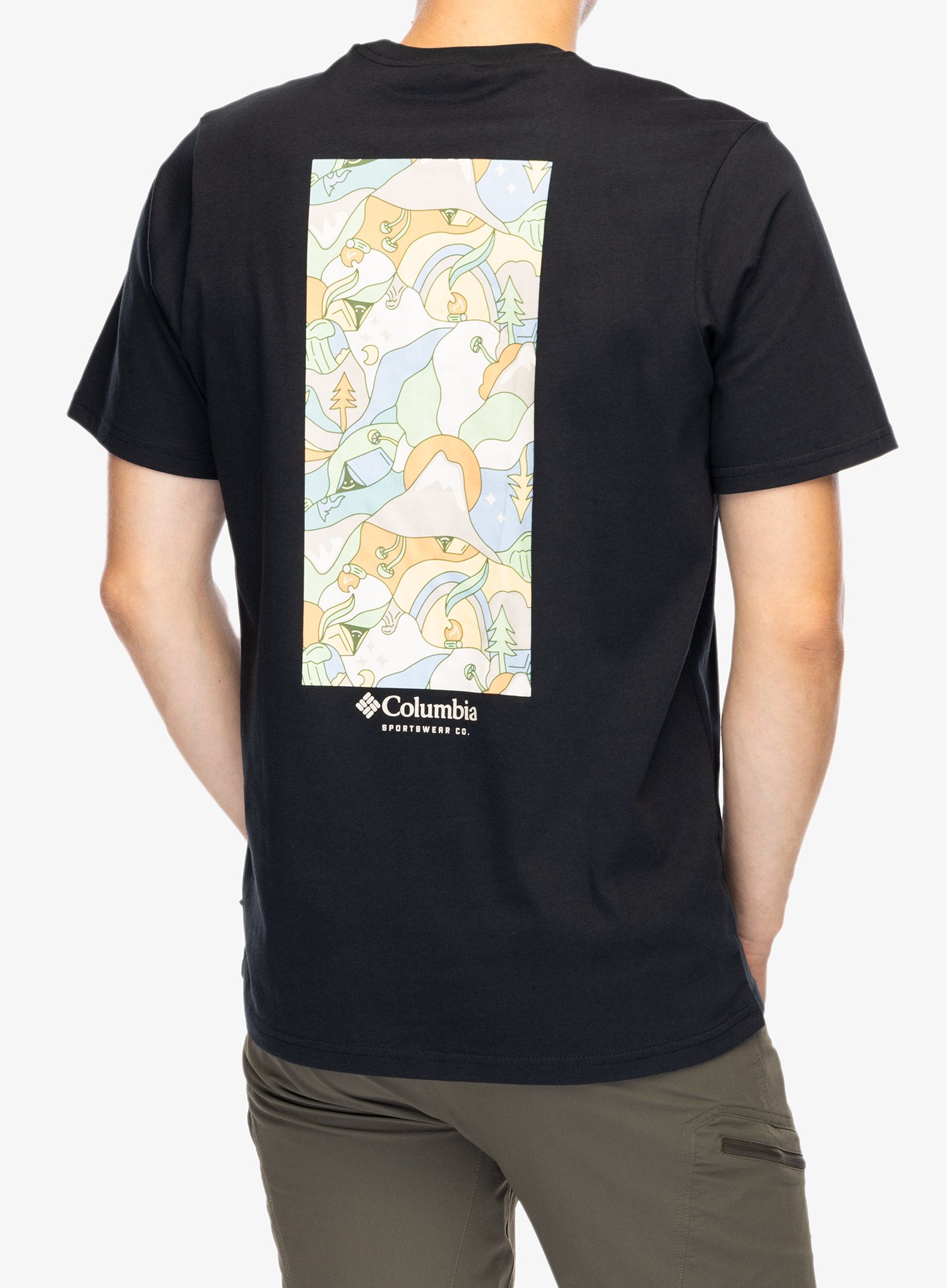 Bavlněné tričko Columbia Explorers Canyon Back S/S Tee - black/epicamp graphic