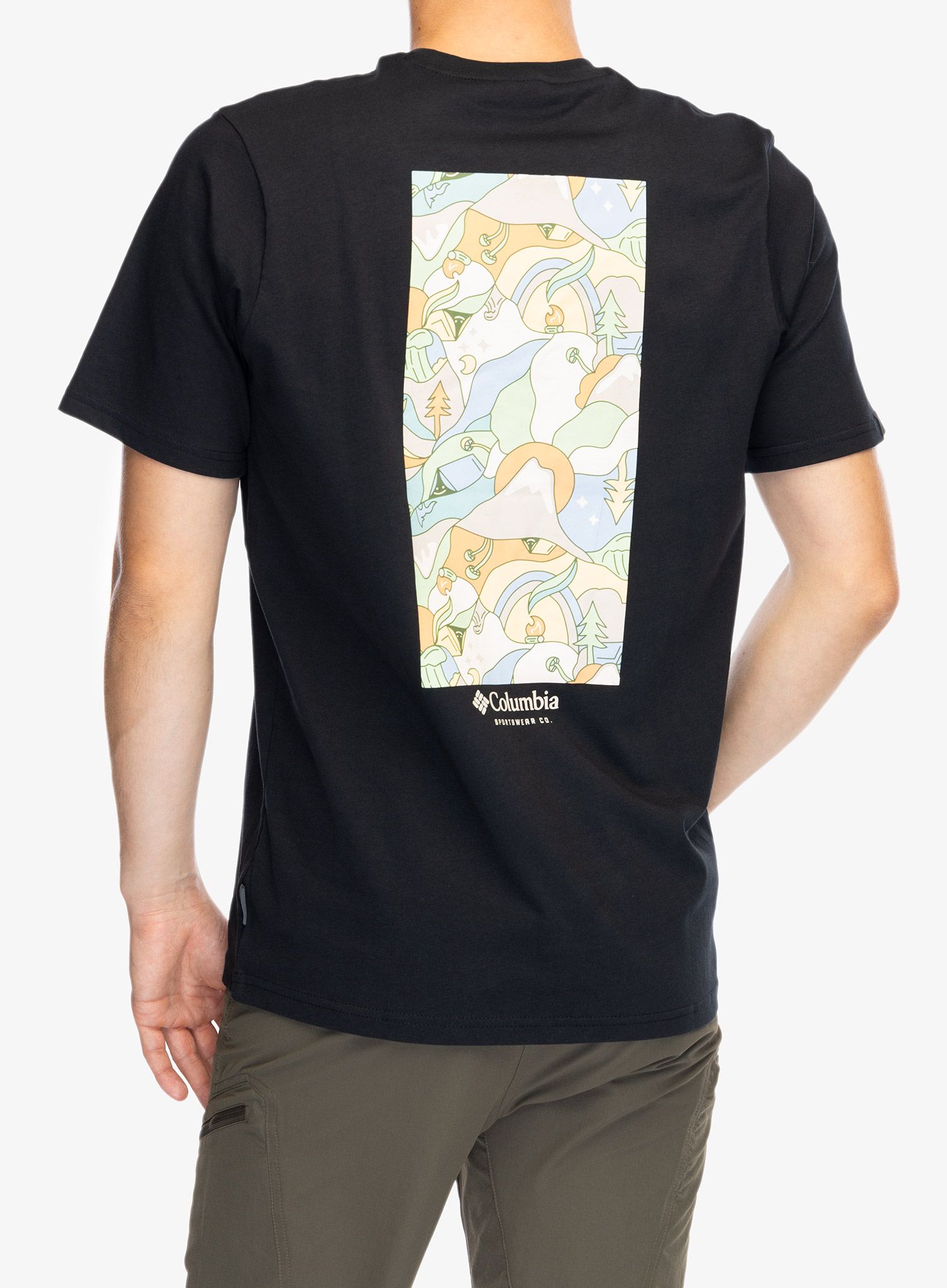 Bavlněné tričko Columbia Explorers Canyon Back S/S Tee - black/epicamp graphic