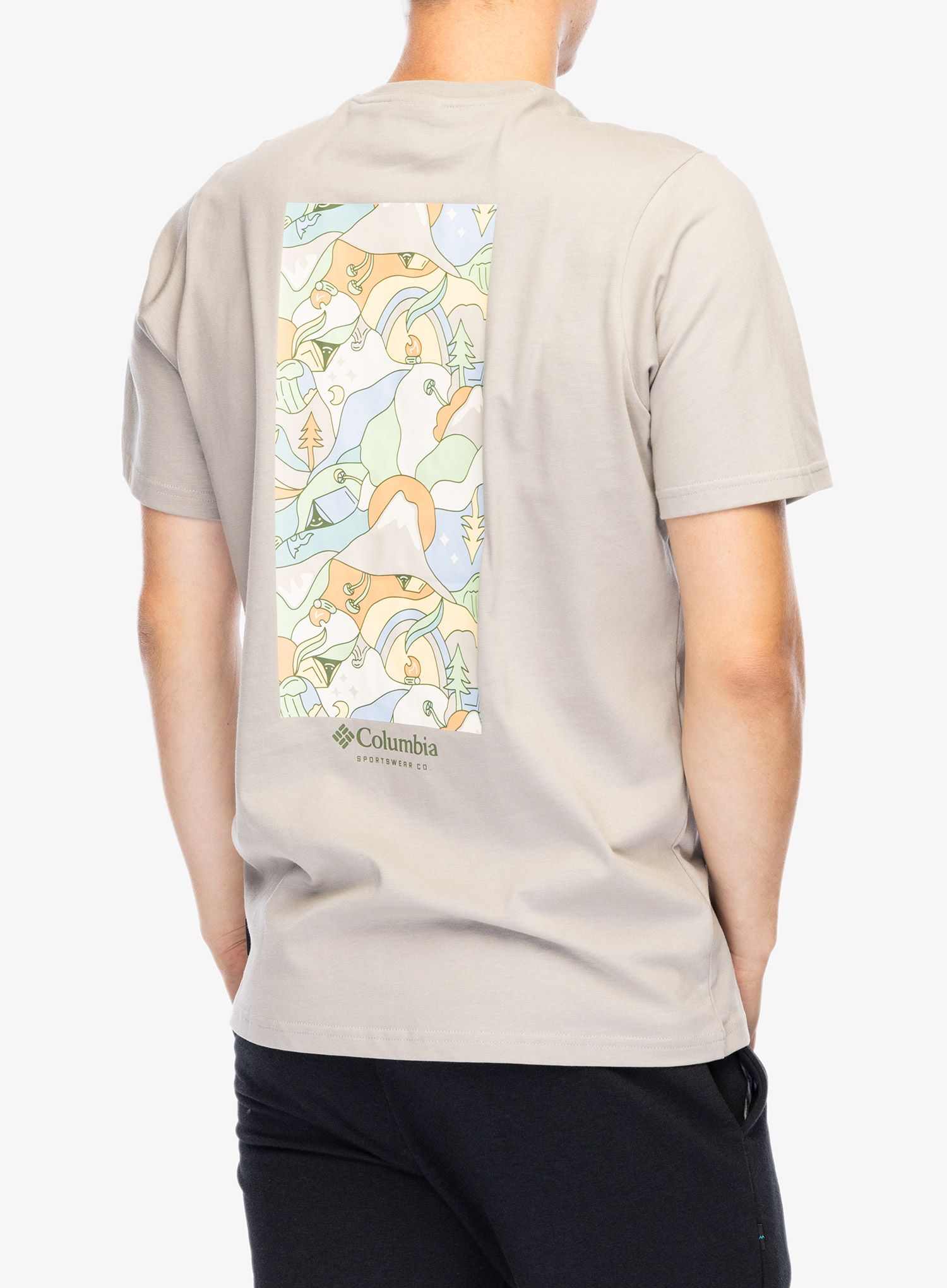 Bavlněné tričko Columbia Explorers Canyon Back S/S Tee - flint grey/epicamp