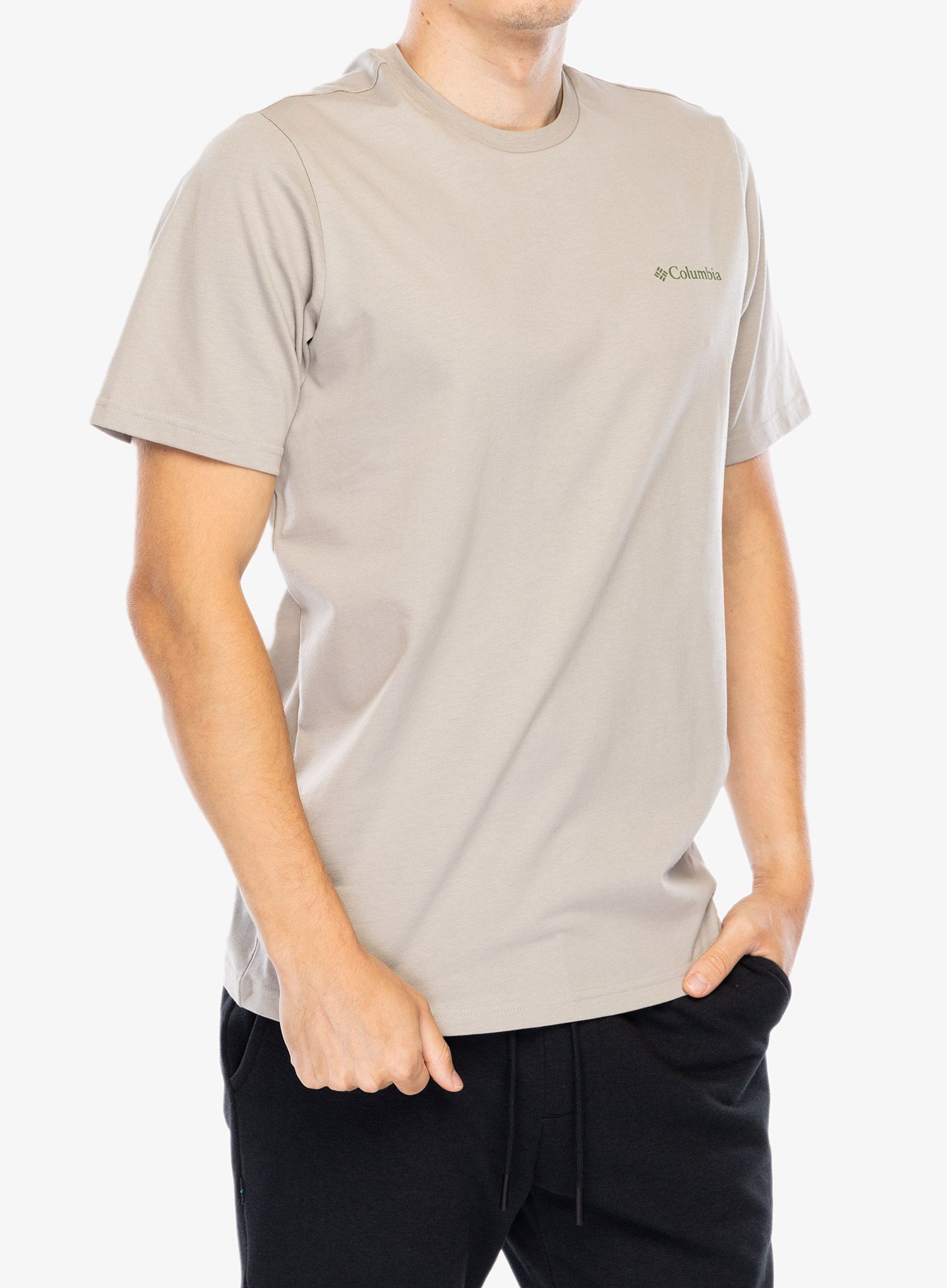 Bavlněné tričko Columbia Explorers Canyon Back S/S Tee - flint grey/epicamp