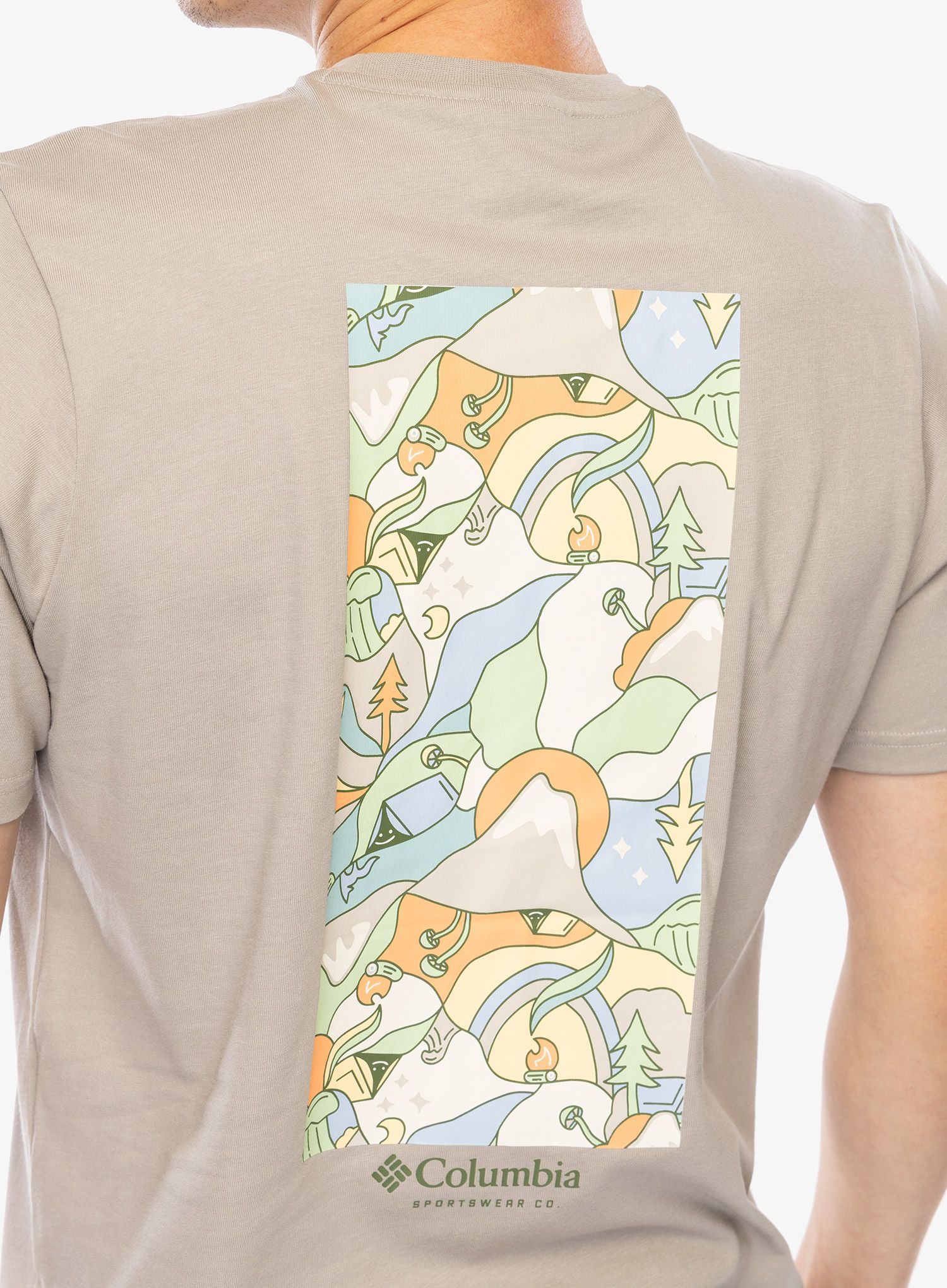 Bavlněné tričko Columbia Explorers Canyon Back S/S Tee - flint grey/epicamp