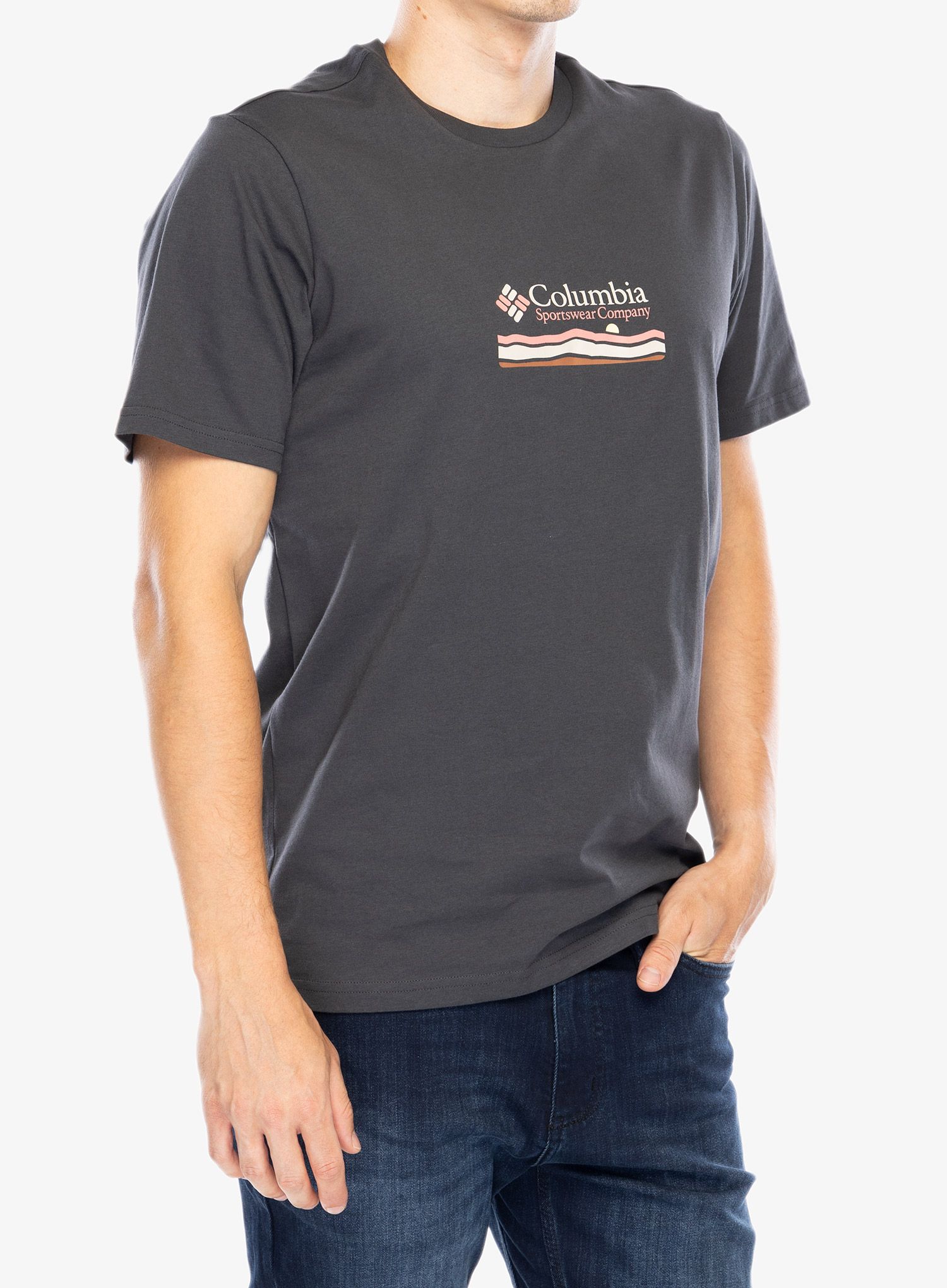 Bavlněné tričko Columbia Explorers Canyon Back S/S Tee - shark/heritage hills